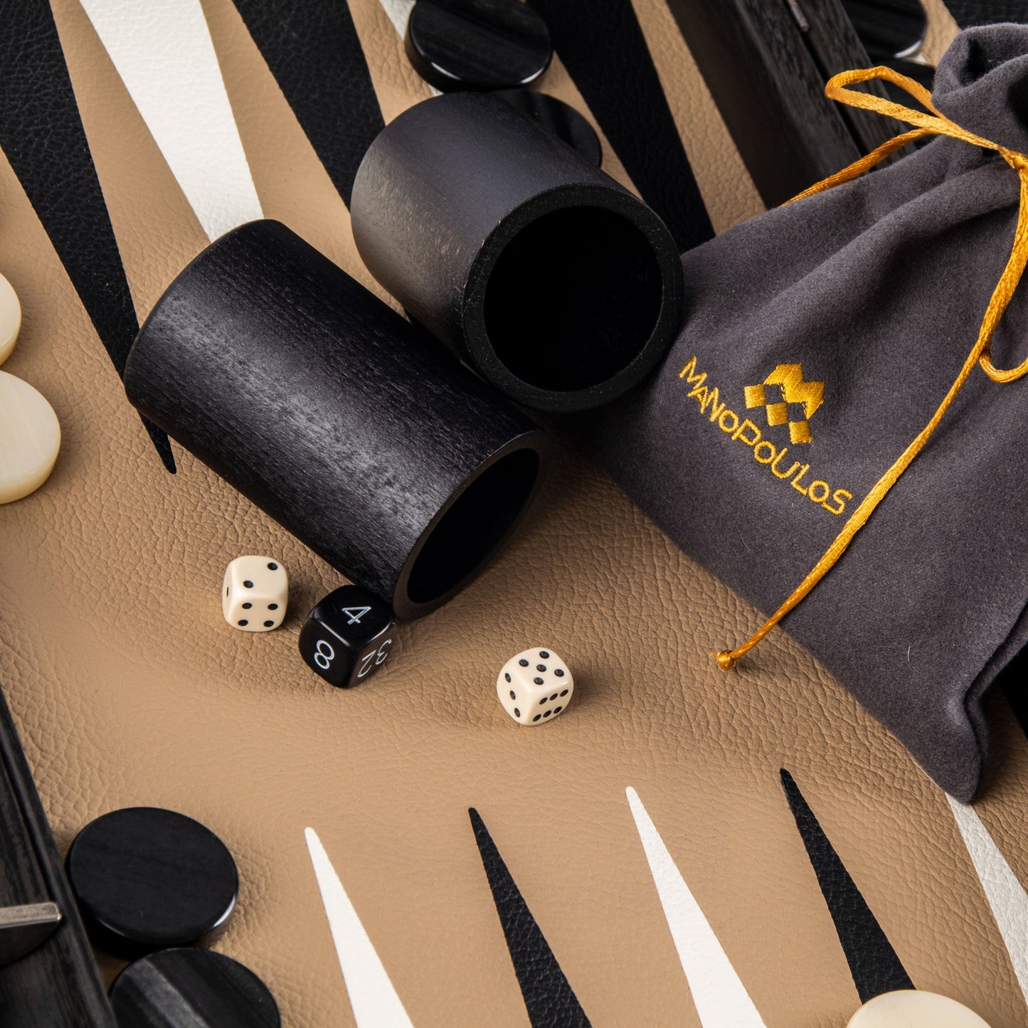 Premium Leatherette Mocha Brown Backgammon Set - Premium Backgammon from MANOPOULOS Chess & Backgammon - Just €215! Shop now at MANOPOULOS Chess & Backgammon