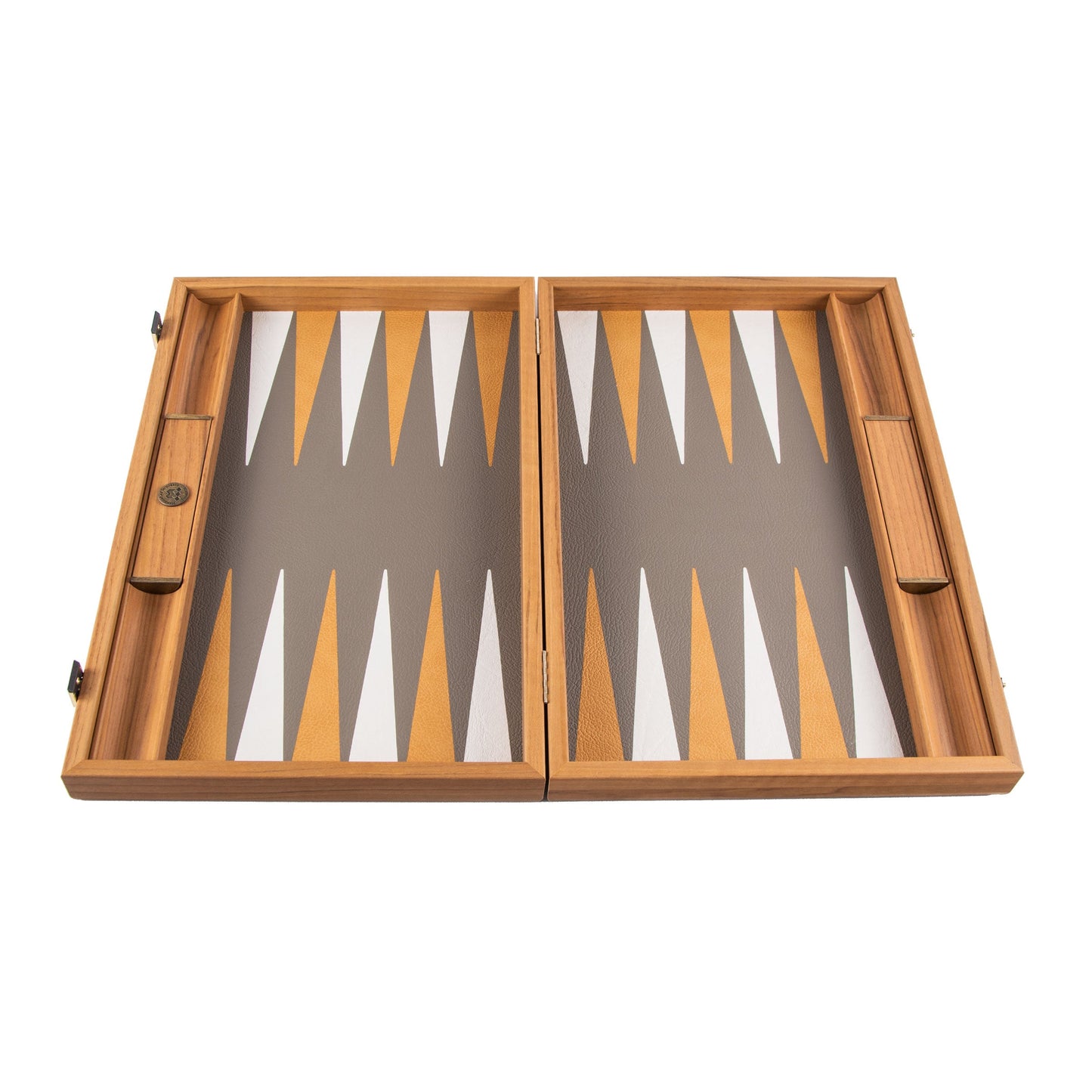 Premium Leatherette Grey Beige Ostrich Tote Backgammon Set - Premium Backgammon from MANOPOULOS Chess & Backgammon - Just €215! Shop now at MANOPOULOS Chess & Backgammon