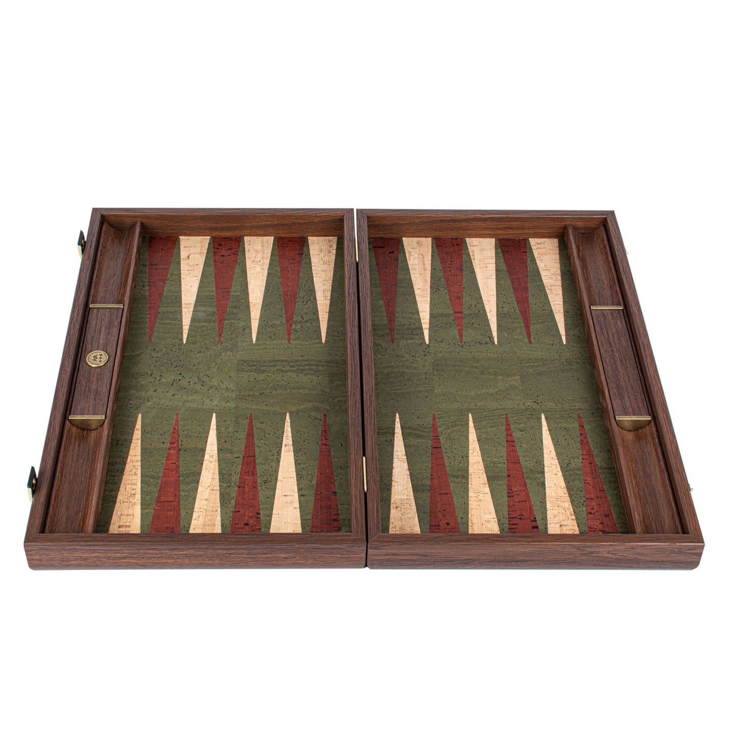 Premium Handcrafted Green Natural Cork Backgammon Set with Oak Wood Checkers - Premium Backgammon from MANOPOULOS Chess & Backgammon - Just €118! Shop now at MANOPOULOS Chess & Backgammon