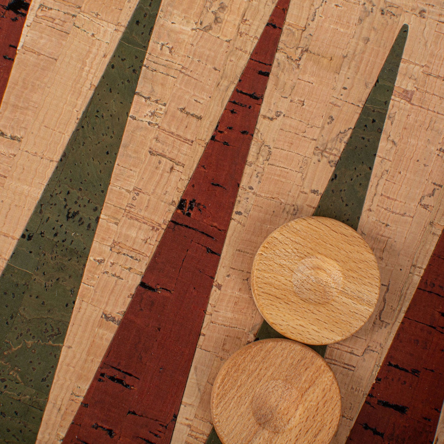 Premium Handcrafted Natural Cork Backgammon Set with Oak Wood Checkers - Premium Backgammon from MANOPOULOS Chess & Backgammon - Just €118! Shop now at MANOPOULOS Chess & Backgammon