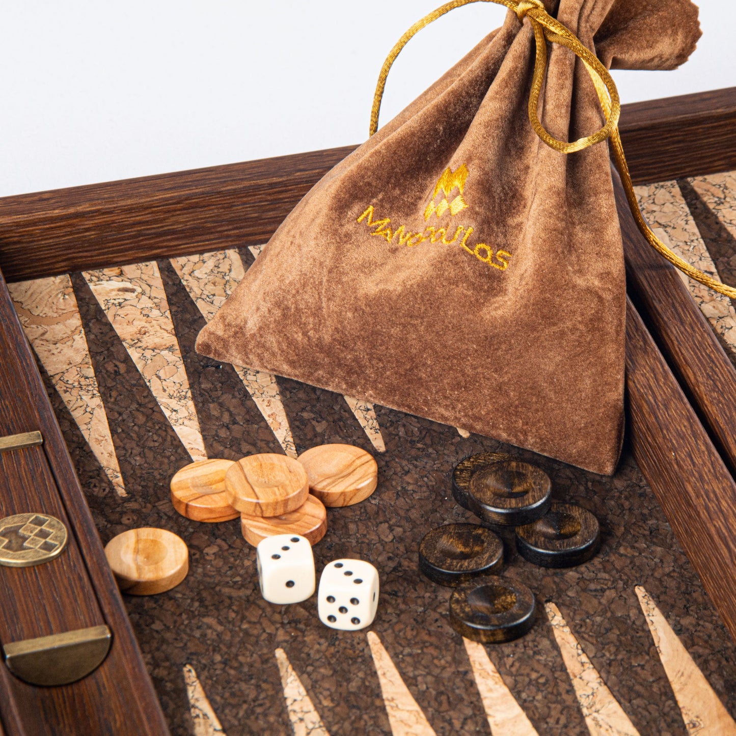 Premium Handcrafted Natural Cork Backgammon Set with Cube Design and Olive Wood Checkers - Premium Backgammon from MANOPOULOS Chess & Backgammon - Just €118.50! Shop now at MANOPOULOS Chess & Backgammon