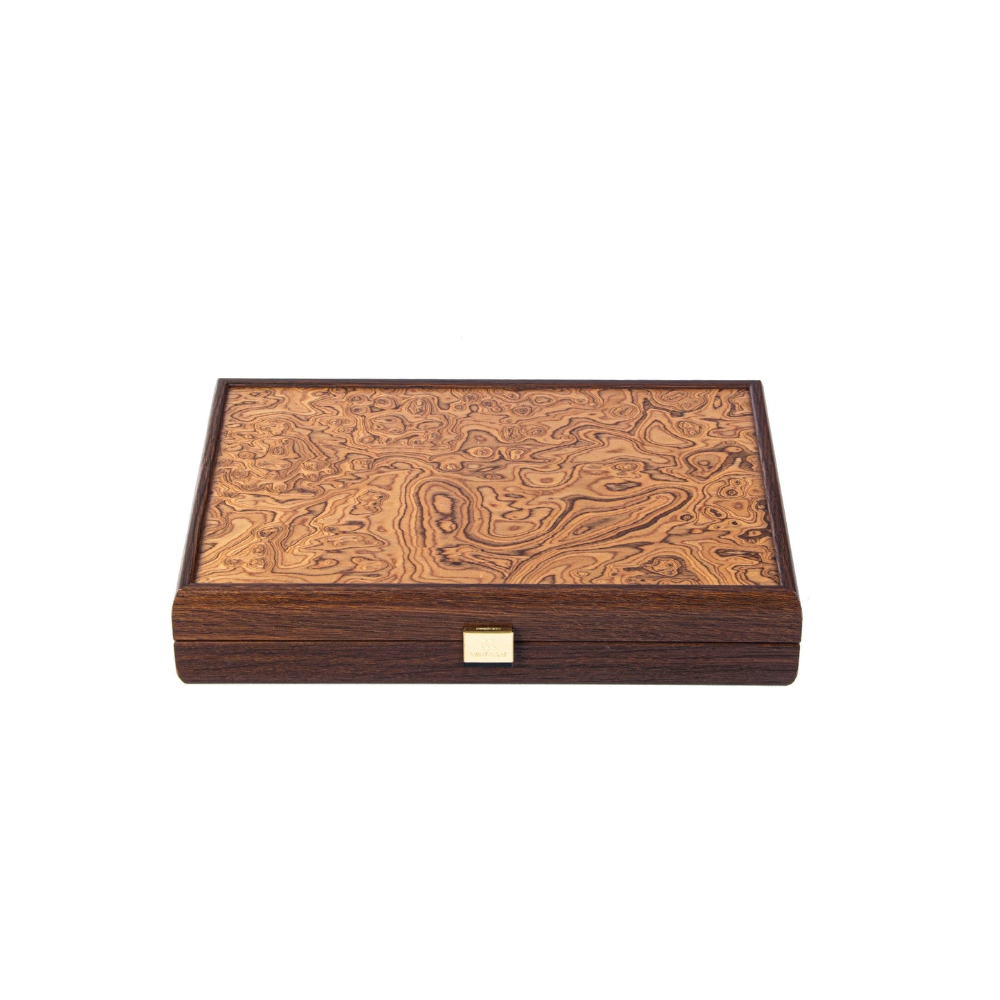 Handcrafted Premium Walnut Burl Backgammon Set with Side Racks - Premium Backgammon from MANOPOULOS Chess & Backgammon - Just €152! Shop now at MANOPOULOS Chess & Backgammon