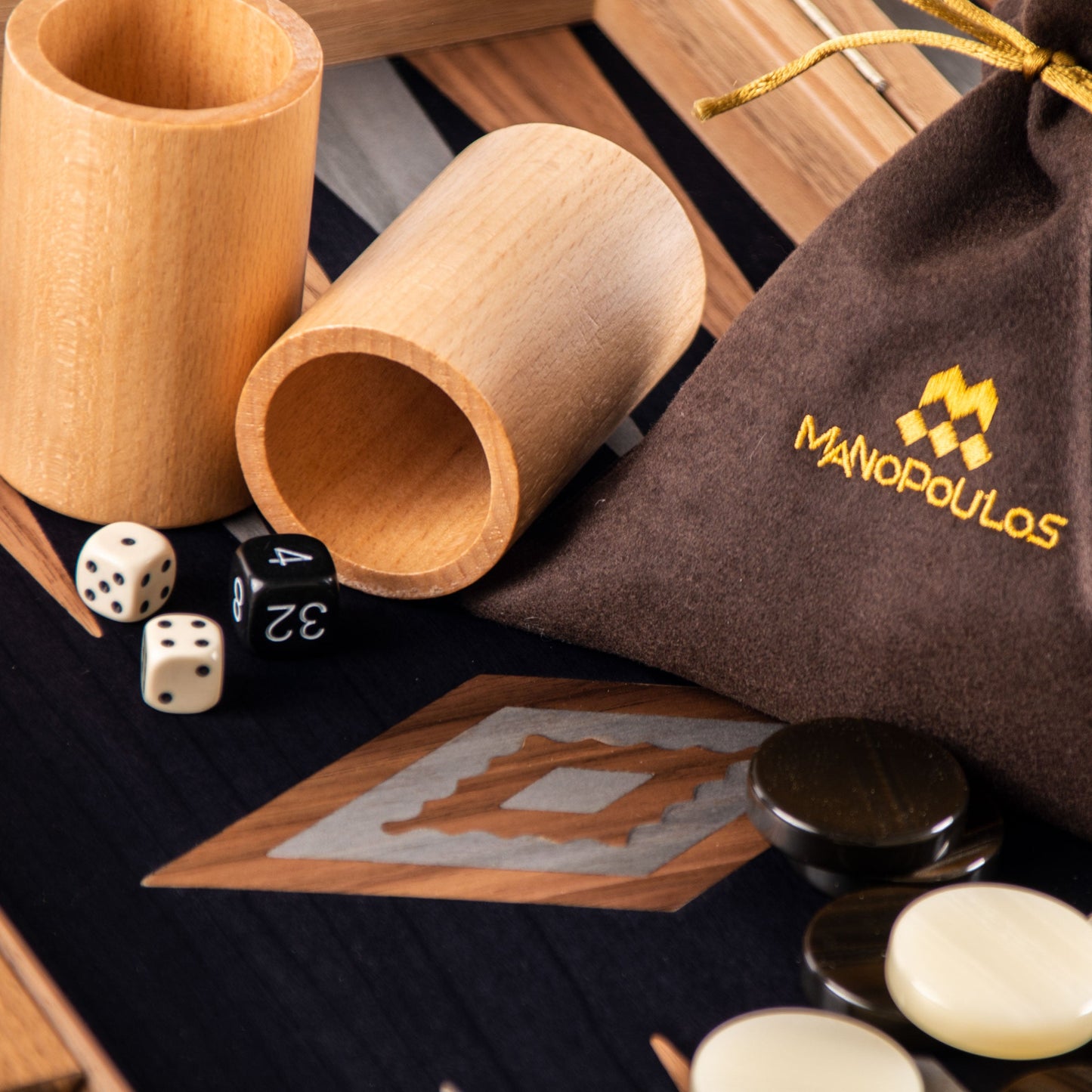 Premium Handcrafted American Walnut with Black Oak Backgammon Set - Premium Backgammon from MANOPOULOS Chess & Backgammon - Just €193! Shop now at MANOPOULOS Chess & Backgammon