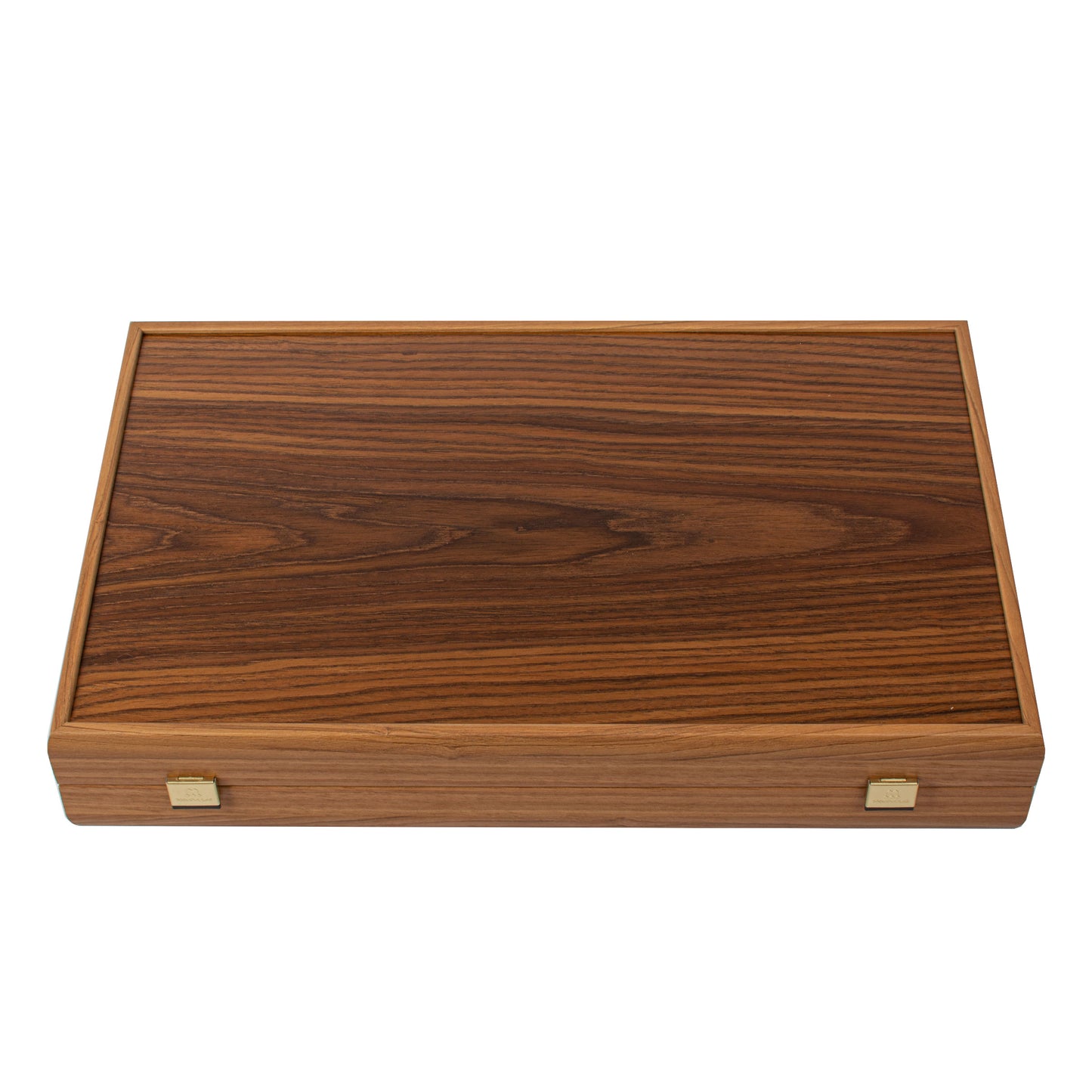 Handcrafted American Walnut Backgammon Set with Side Racks - Elegant Marquetry Design
