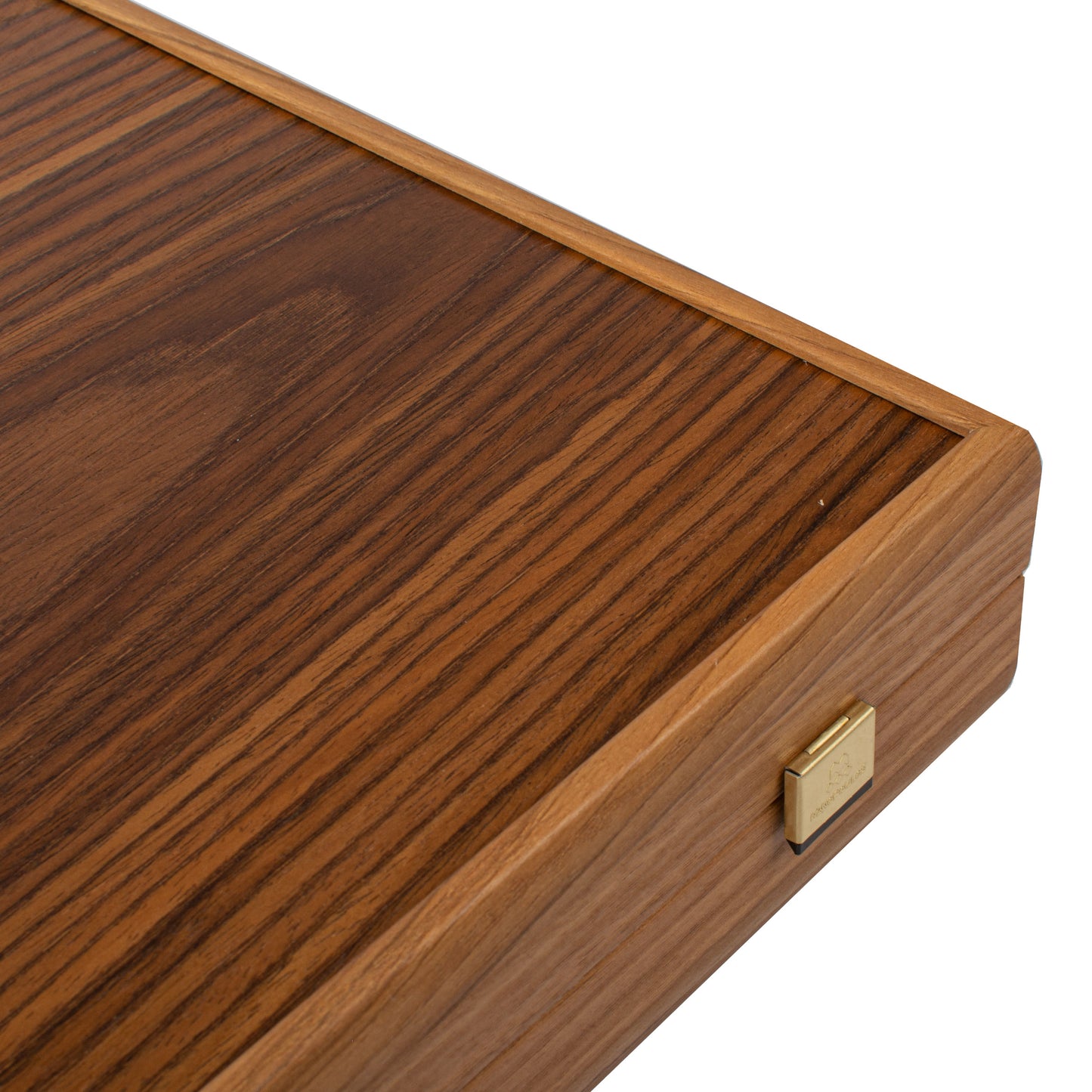 Handcrafted American Walnut Backgammon Set with Side Racks - Elegant Marquetry Design