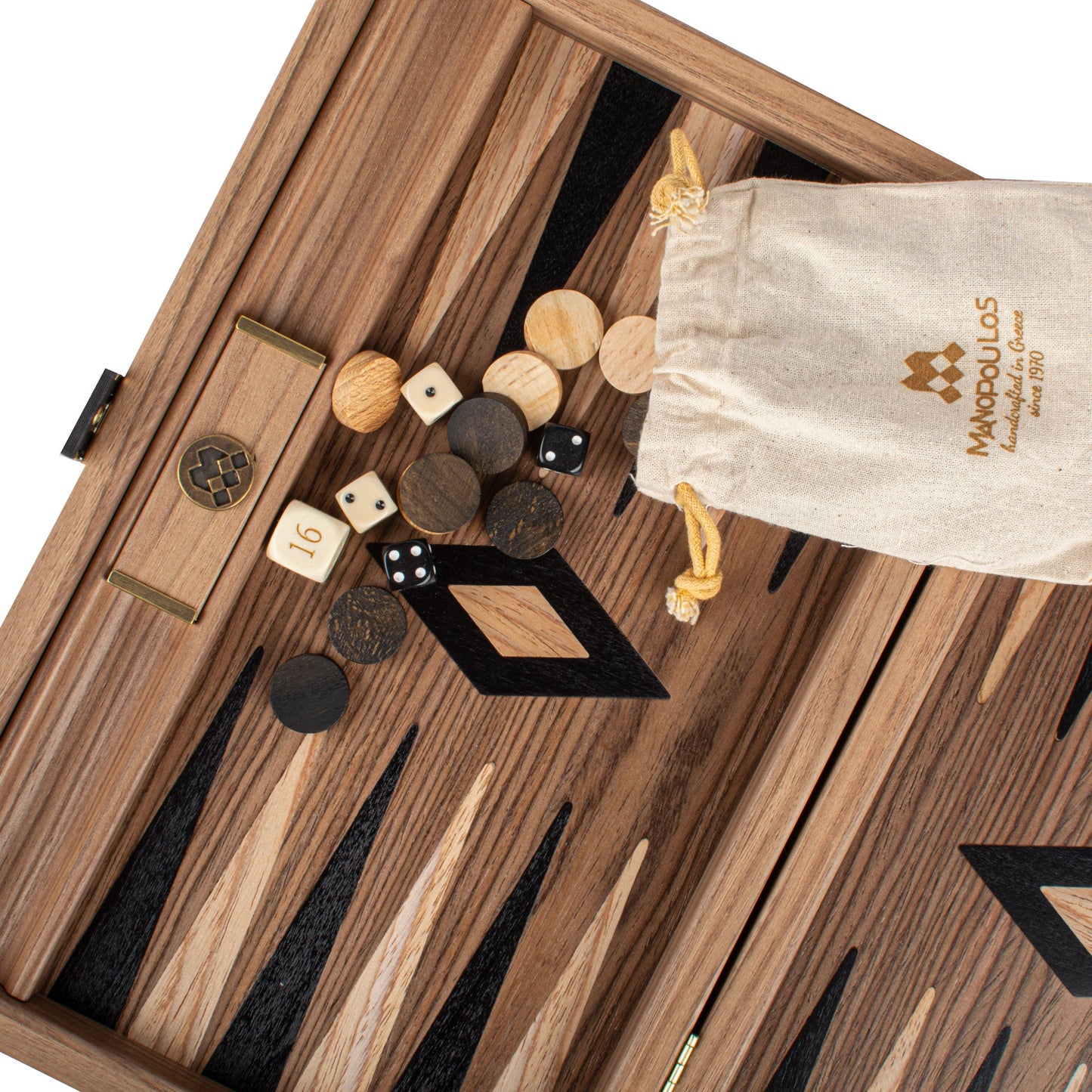 AMERICAN WALNUT Backgammon - Premium Backgammon from MANOPOULOS Chess & Backgammon - Just €118! Shop now at MANOPOULOS Chess & Backgammon