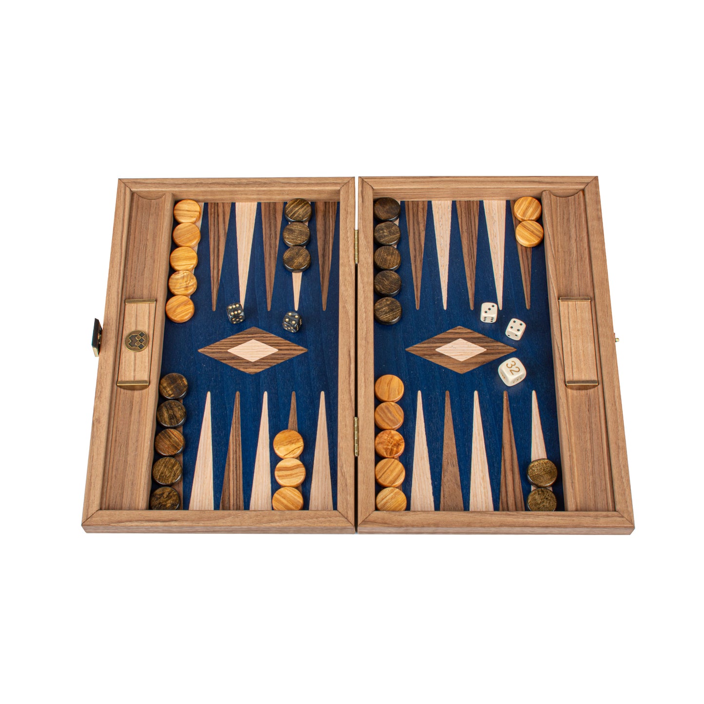 Premium Handcrafted Walnut with Blue Oak Backgammon Set