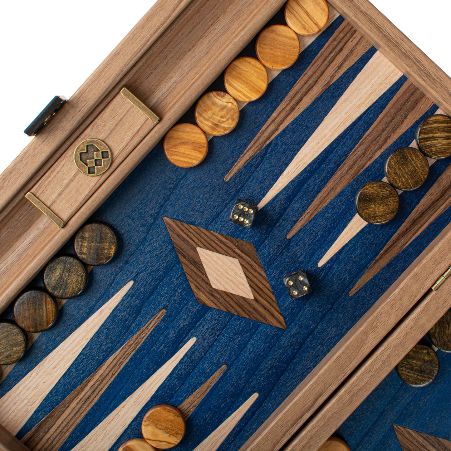 Premium Handcrafted Walnut with Blue Oak Backgammon Set