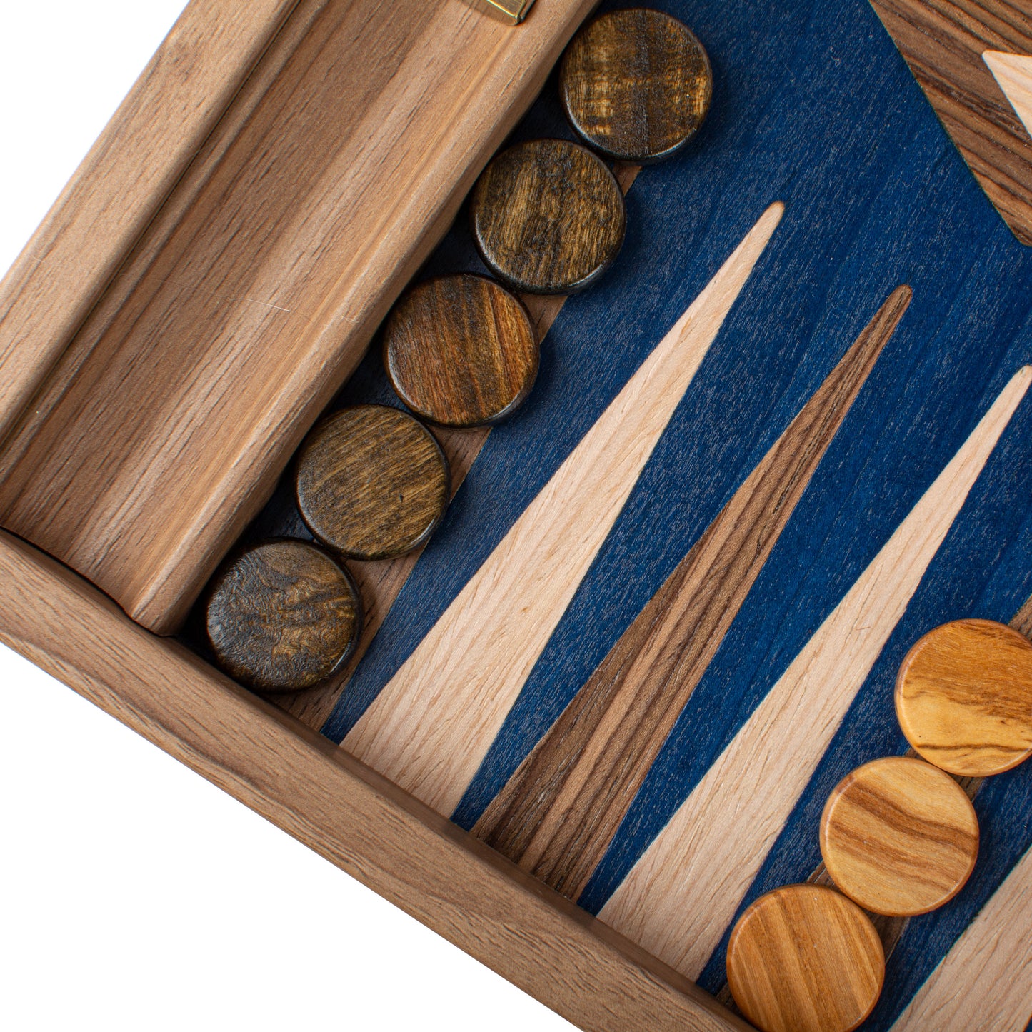 Premium Handcrafted Walnut with Blue Oak Backgammon Set