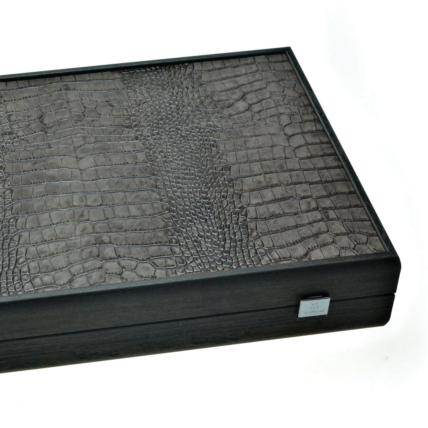 Premium Handcrafted Crocodile Tote in Dark Grey Leather Backgammon Set - Premium Backgammon from MANOPOULOS Chess & Backgammon - Just €519! Shop now at MANOPOULOS Chess & Backgammon