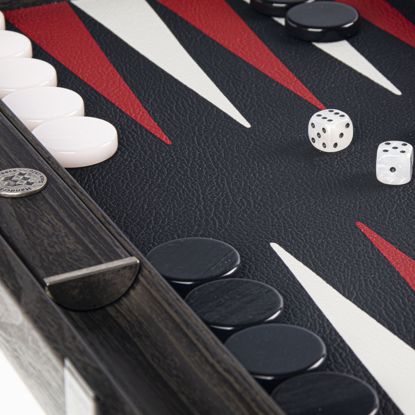 Premium Handcrafted Crocodile Tote in Dark Grey Leather Backgammon Set - Premium Backgammon from MANOPOULOS Chess & Backgammon - Just €519! Shop now at MANOPOULOS Chess & Backgammon
