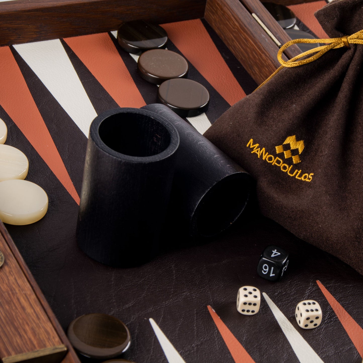 Premium Handcrafted Crocodile Tote in Antique Brown Leather Backgammon Set - Premium Backgammon from MANOPOULOS Chess & Backgammon - Just €519! Shop now at MANOPOULOS Chess & Backgammon