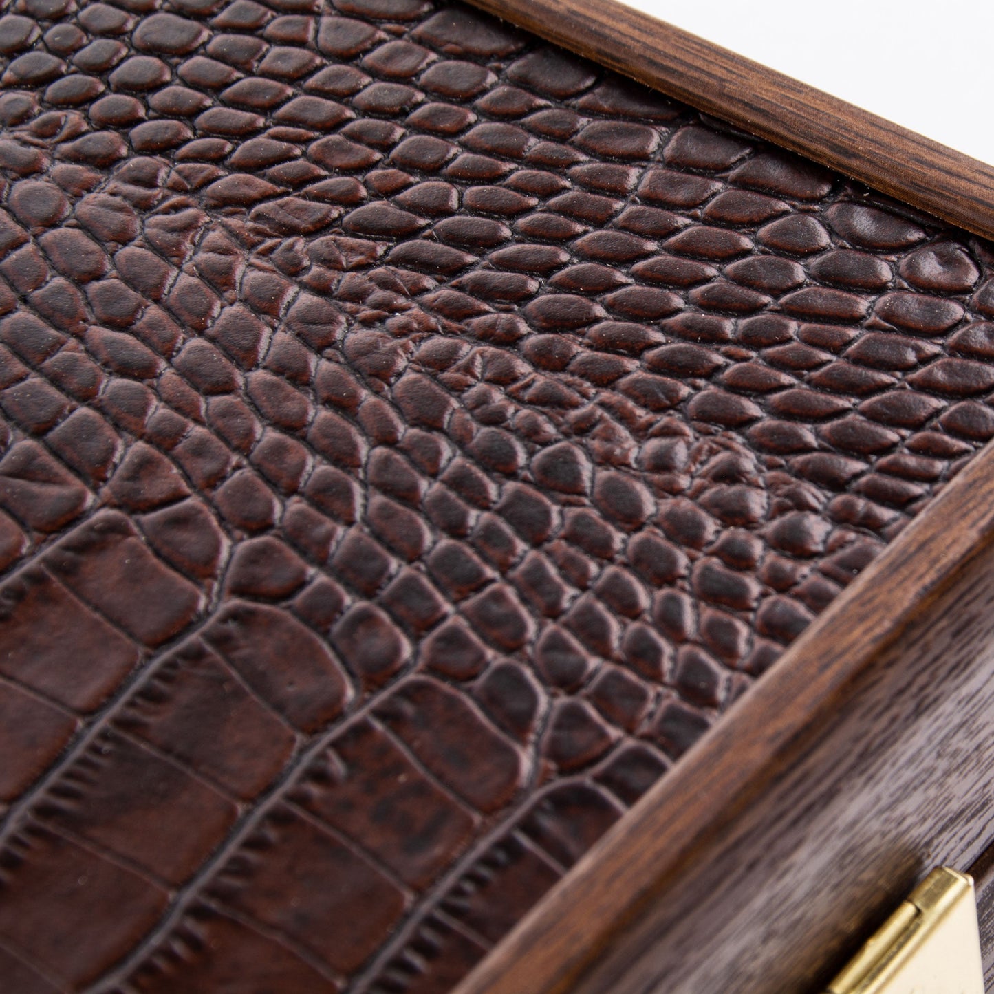 Premium Handcrafted Crocodile Tote in Antique Brown Leather Backgammon Set - Premium Backgammon from MANOPOULOS Chess & Backgammon - Just €519! Shop now at MANOPOULOS Chess & Backgammon