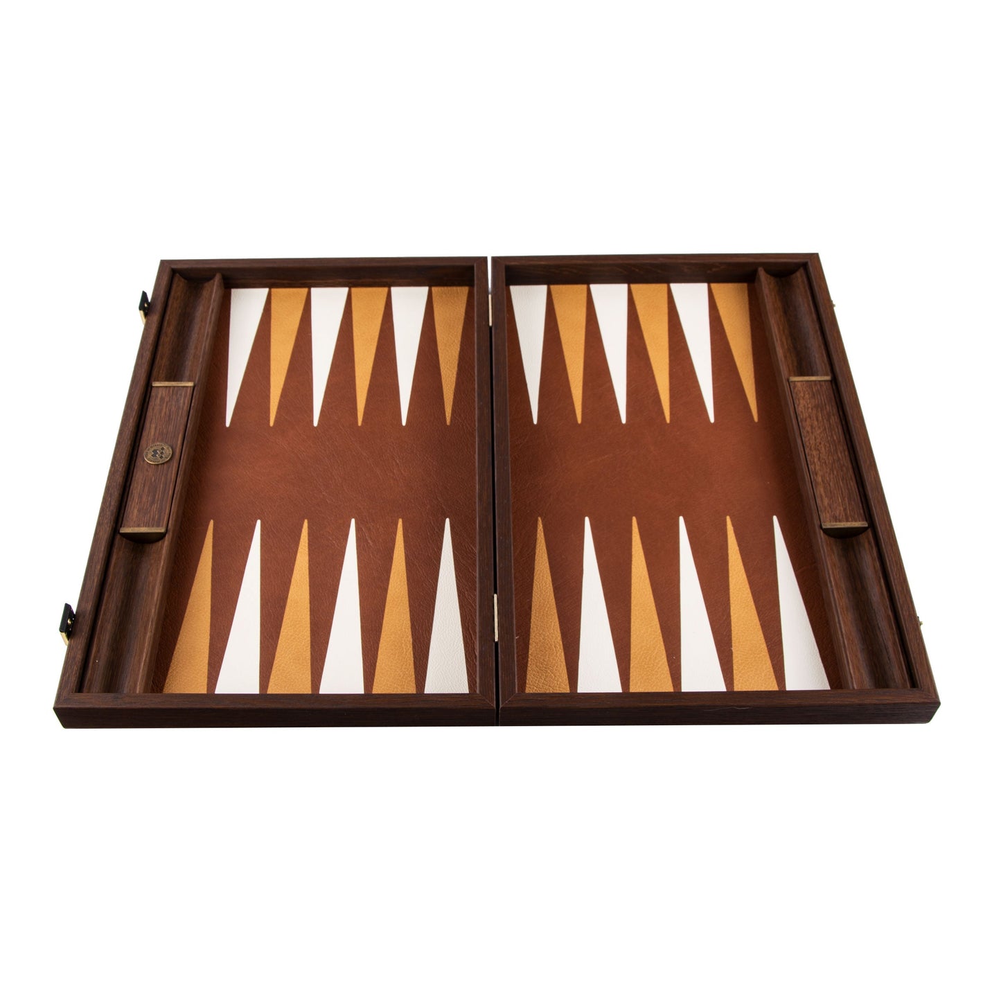 Premium Handcrafted Knitted Leather Backgammon Set in Brown - Premium Backgammon from MANOPOULOS Chess & Backgammon - Just €519! Shop now at MANOPOULOS Chess & Backgammon