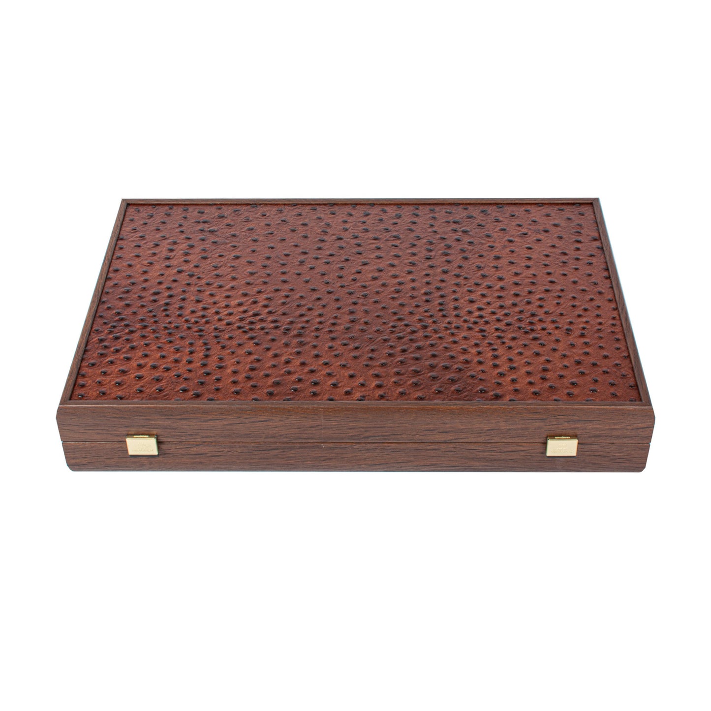Premium Handcrafted Ostrich Tote in Brown Leather Backgammon Set - Premium Backgammon from MANOPOULOS Chess & Backgammon - Just €519! Shop now at MANOPOULOS Chess & Backgammon