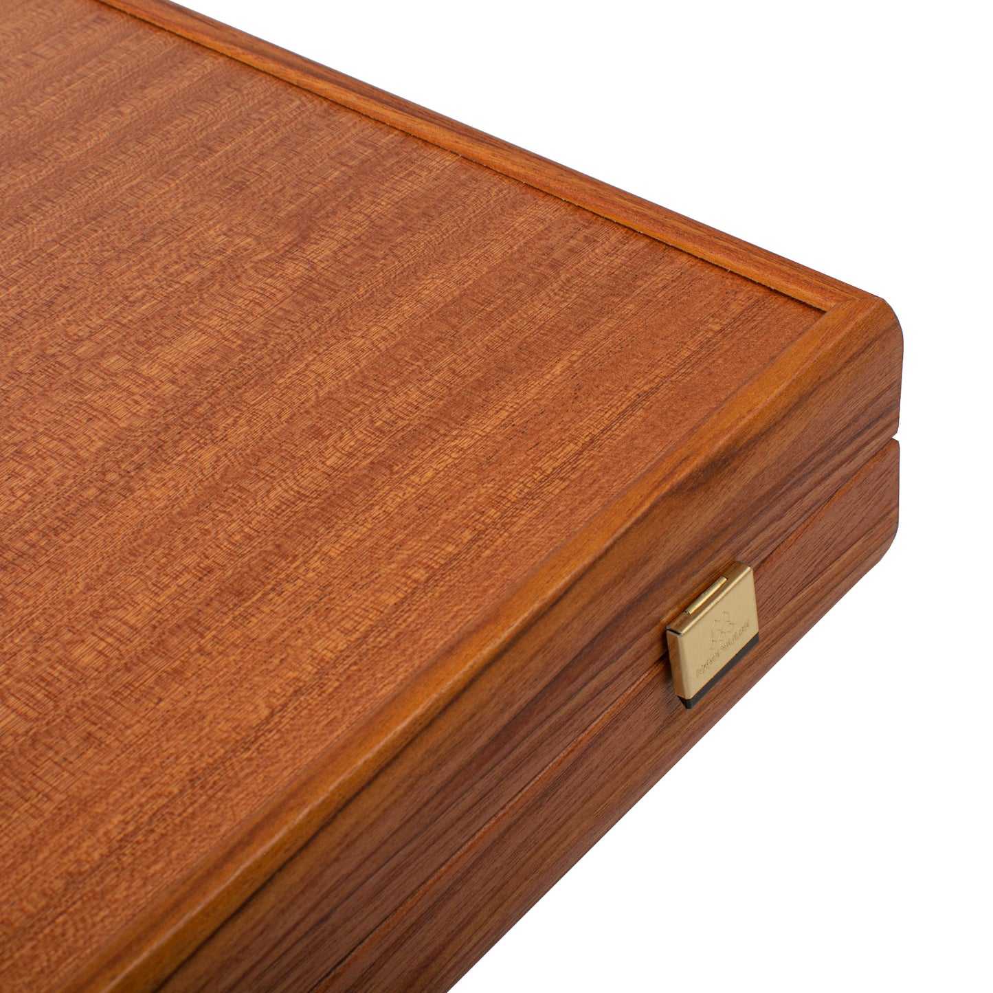 Handcrafted Mahogany Backgammon Set with Side Racks - Elegant Marquetry Design
