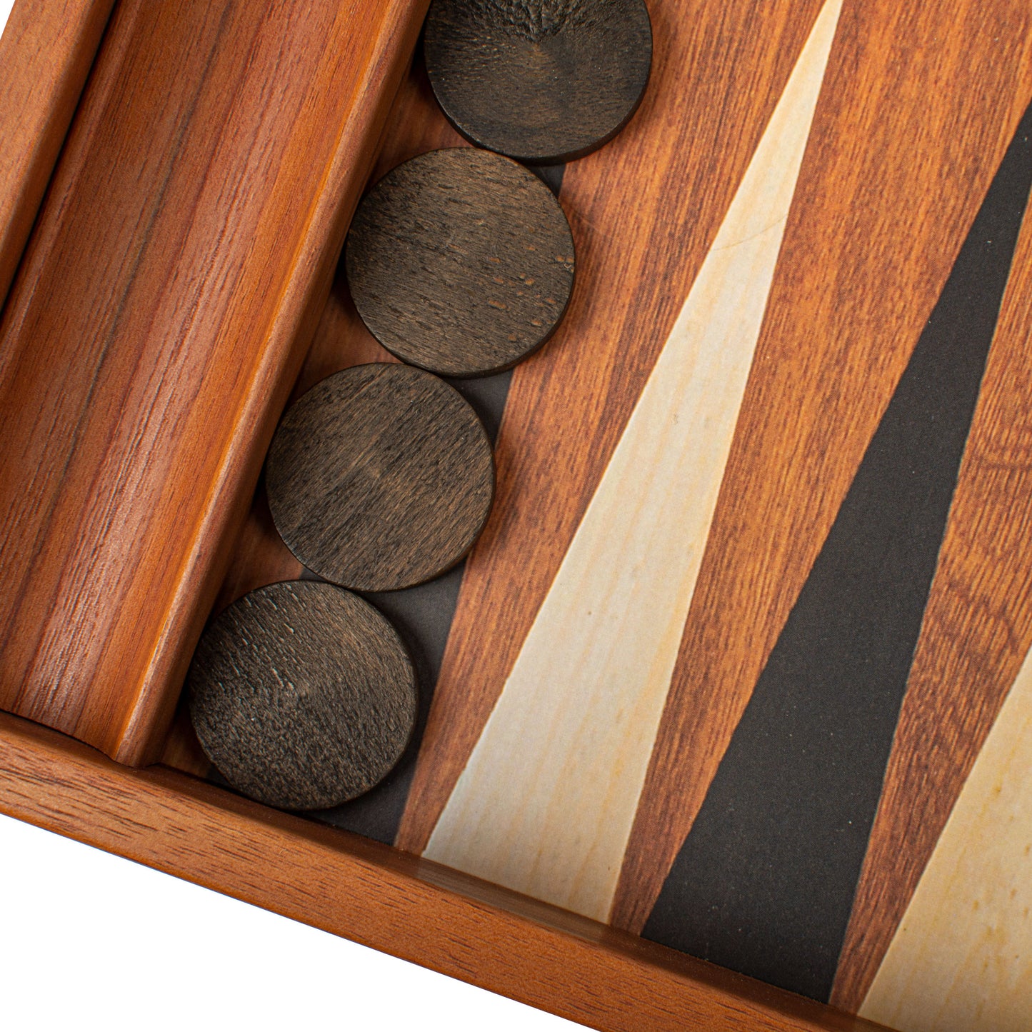 Handcrafted Mahogany Replica Backgammon Set with Side Racks - Elegant Design and Quality Materials