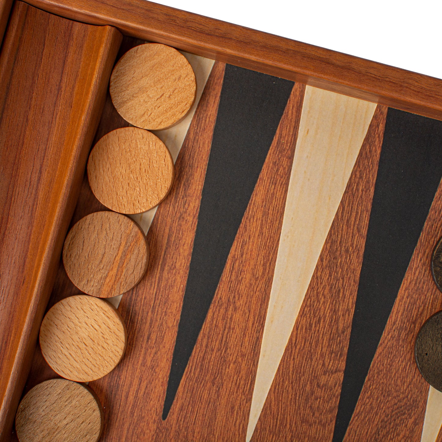 Handcrafted Mahogany Replica Backgammon Set with Side Racks - Elegant Design and Quality Materials