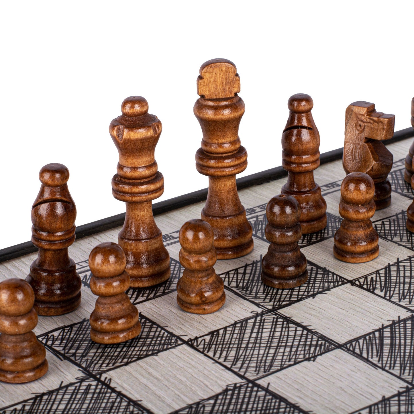 Freehand Drawing Sketch 4-in-1 Combo Game Set: Chess, Backgammon, Ludo & Snakes - Premium Combo Games from MANOPOULOS Chess & Backgammon - Just €71.50! Shop now at MANOPOULOS Chess & Backgammon