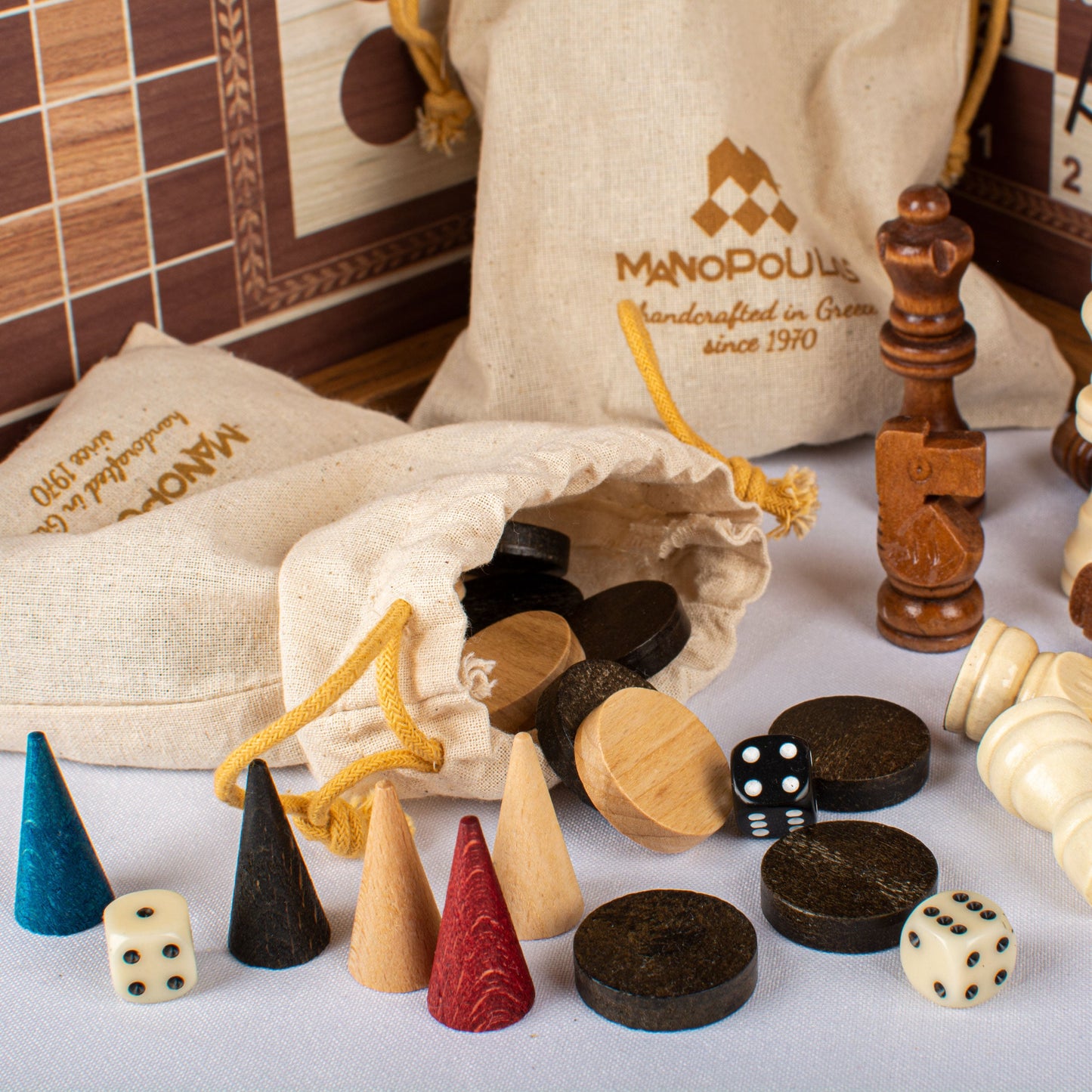 Classic Style 4-in-1 Combo Game Set: Chess, Backgammon, Ludo & Snakes - Premium Combo Games from MANOPOULOS Chess & Backgammon - Just €71.50! Shop now at MANOPOULOS Chess & Backgammon