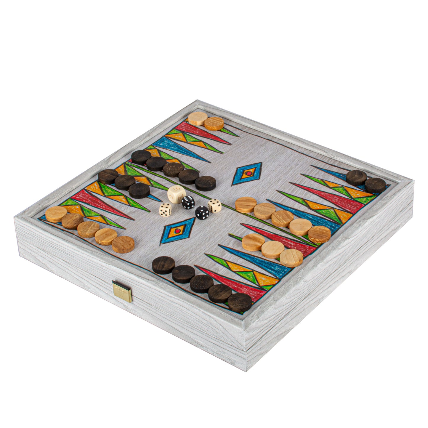 Childrens Freehand Colored Drawing 4-in-1 Combo Game Set: Chess, Backgammon, Ludo & Snakes