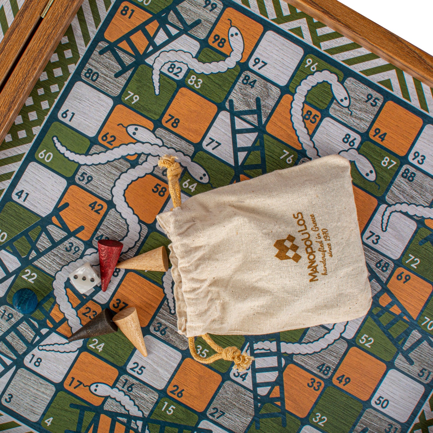 Retro Design 4-in-1 Combo Game Set: Chess, Backgammon, Ludo & Snakes - Premium Combo Games from MANOPOULOS Chess & Backgammon - Just €71.50! Shop now at MANOPOULOS Chess & Backgammon