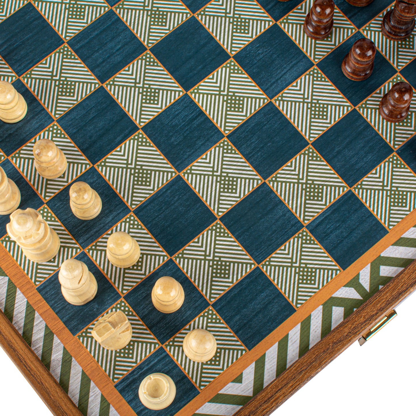 Retro Design 4-in-1 Combo Game Set: Chess, Backgammon, Ludo & Snakes - Premium Combo Games from MANOPOULOS Chess & Backgammon - Just €71.50! Shop now at MANOPOULOS Chess & Backgammon