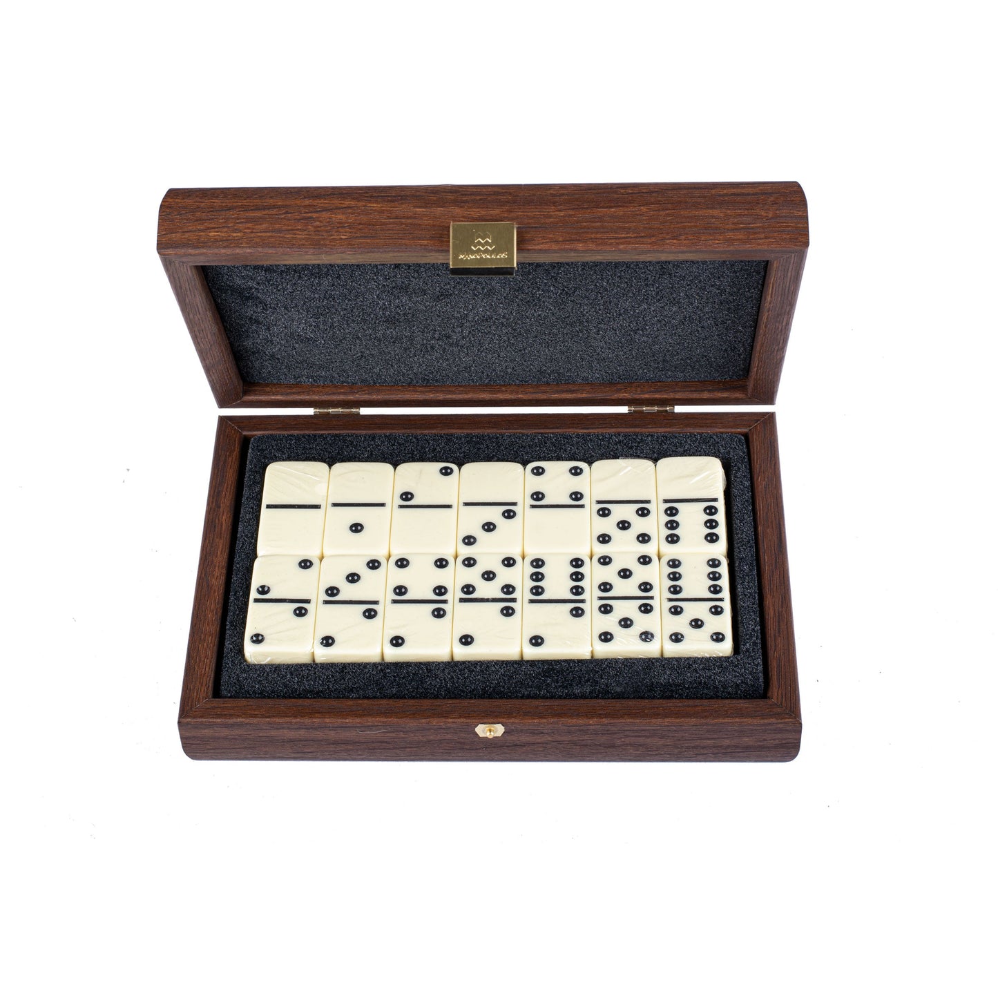 Luxury Domino Set in Dark Walnut Replica Wooden Case - Premium Dominoes from MANOPOULOS Chess & Backgammon - Just €53.90! Shop now at MANOPOULOS Chess & Backgammon