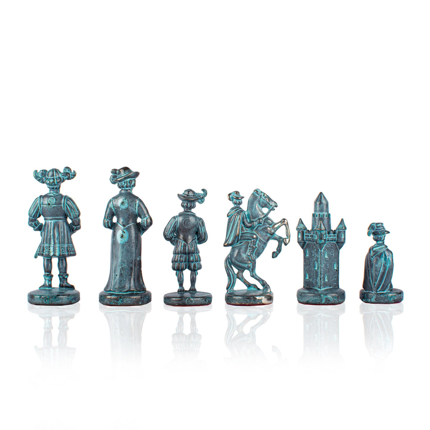 MEDIEVAL KNIGHTS Chessmen (Large) - Blue/Brown - Premium Chess from MANOPOULOS Chess & Backgammon - Just €142! Shop now at MANOPOULOS Chess & Backgammon