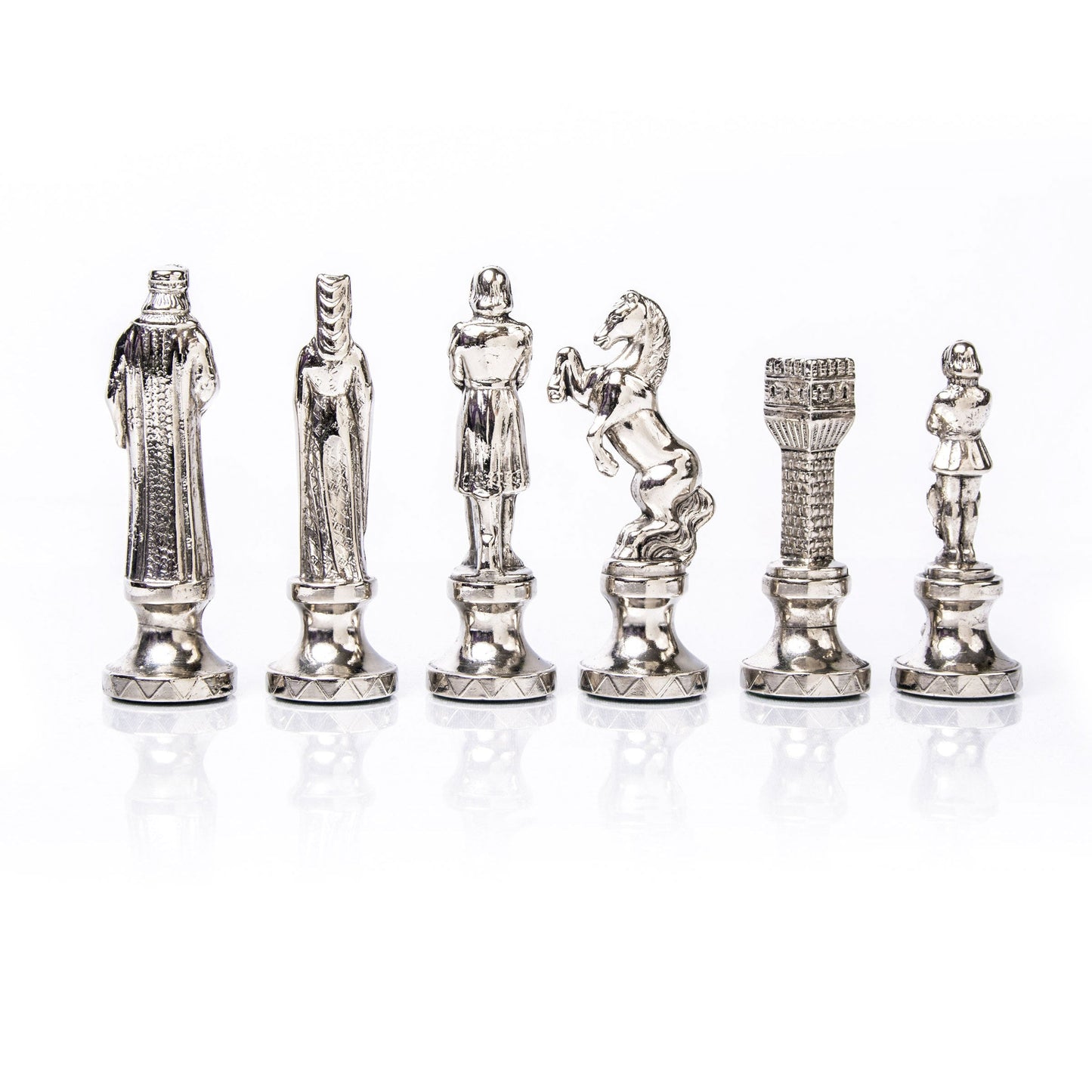 Handcrafted Chessmen Set - Renaissance, Gold & Silver (Medium) - Premium Chess from MANOPOULOS Chess & Backgammon - Just €109! Shop now at MANOPOULOS Chess & Backgammon