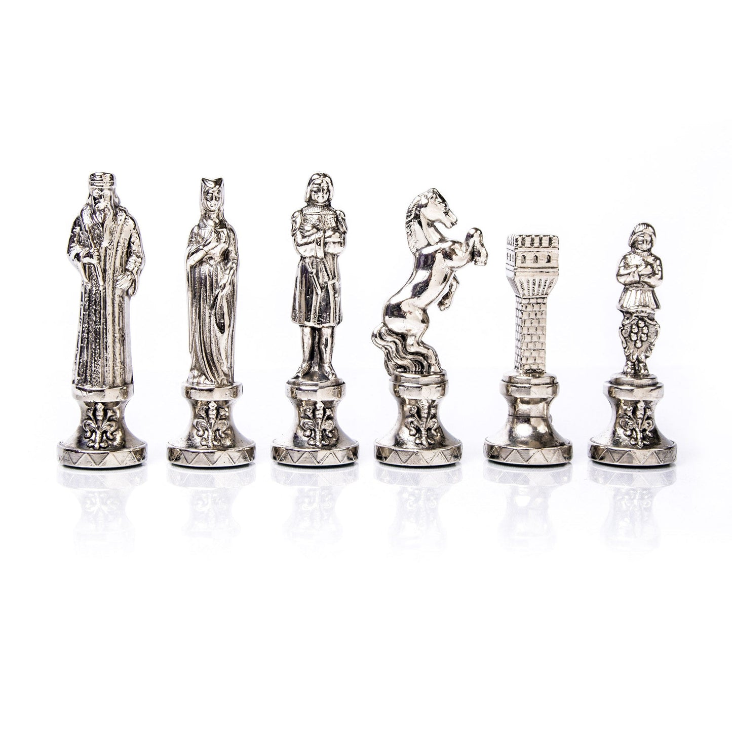 Handcrafted Chessmen Set - Renaissance, Gold & Silver (Medium) - Premium Chess from MANOPOULOS Chess & Backgammon - Just €109! Shop now at MANOPOULOS Chess & Backgammon