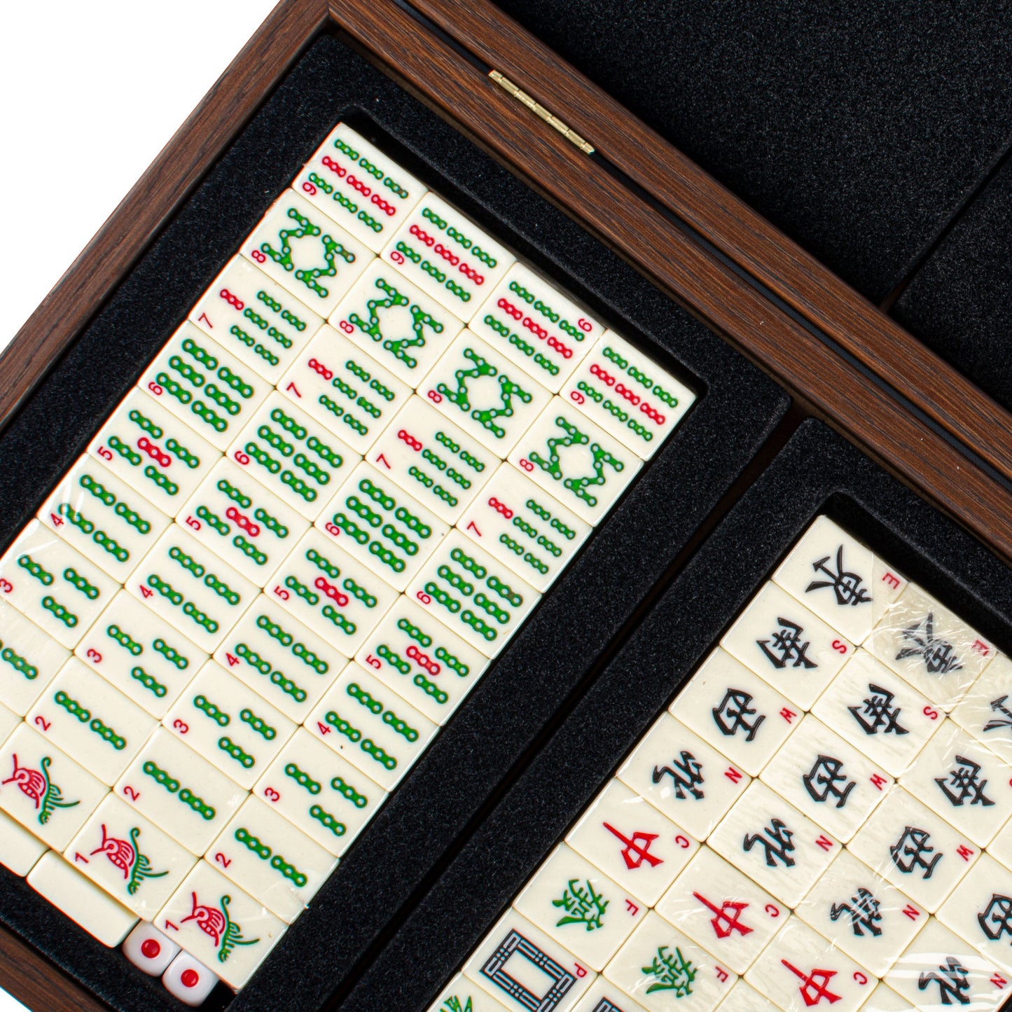 Premium Mahjong Tiles Set in Dark Brown Straw Wooden Case - Premium Dominoes from MANOPOULOS Chess & Backgammon - Just €119! Shop now at MANOPOULOS Chess & Backgammon