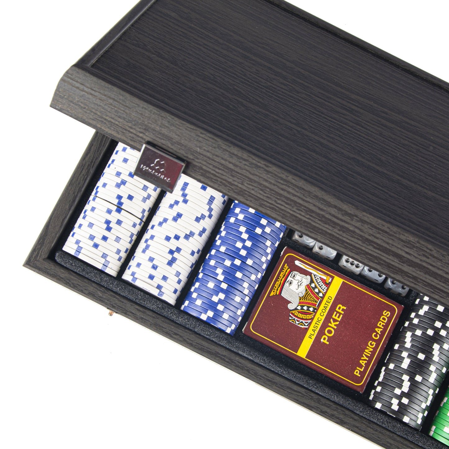 Luxury Poker Set in Black Wooden Replica Case - Handcrafted Game Set - Premium Poker Set from MANOPOULOS Chess & Backgammon - Just €152! Shop now at MANOPOULOS Chess & Backgammon