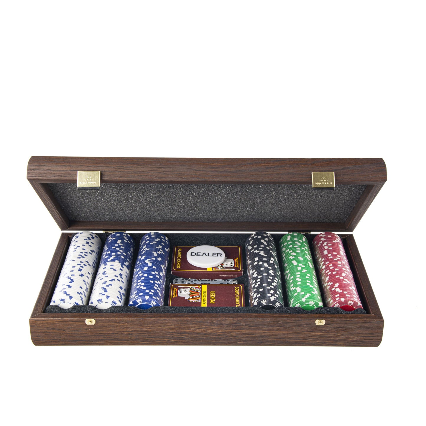 Luxury Poker Set in Dark Walnut Wooden Replica Case - Premium Poker Set from MANOPOULOS Chess & Backgammon - Just €152! Shop now at MANOPOULOS Chess & Backgammon