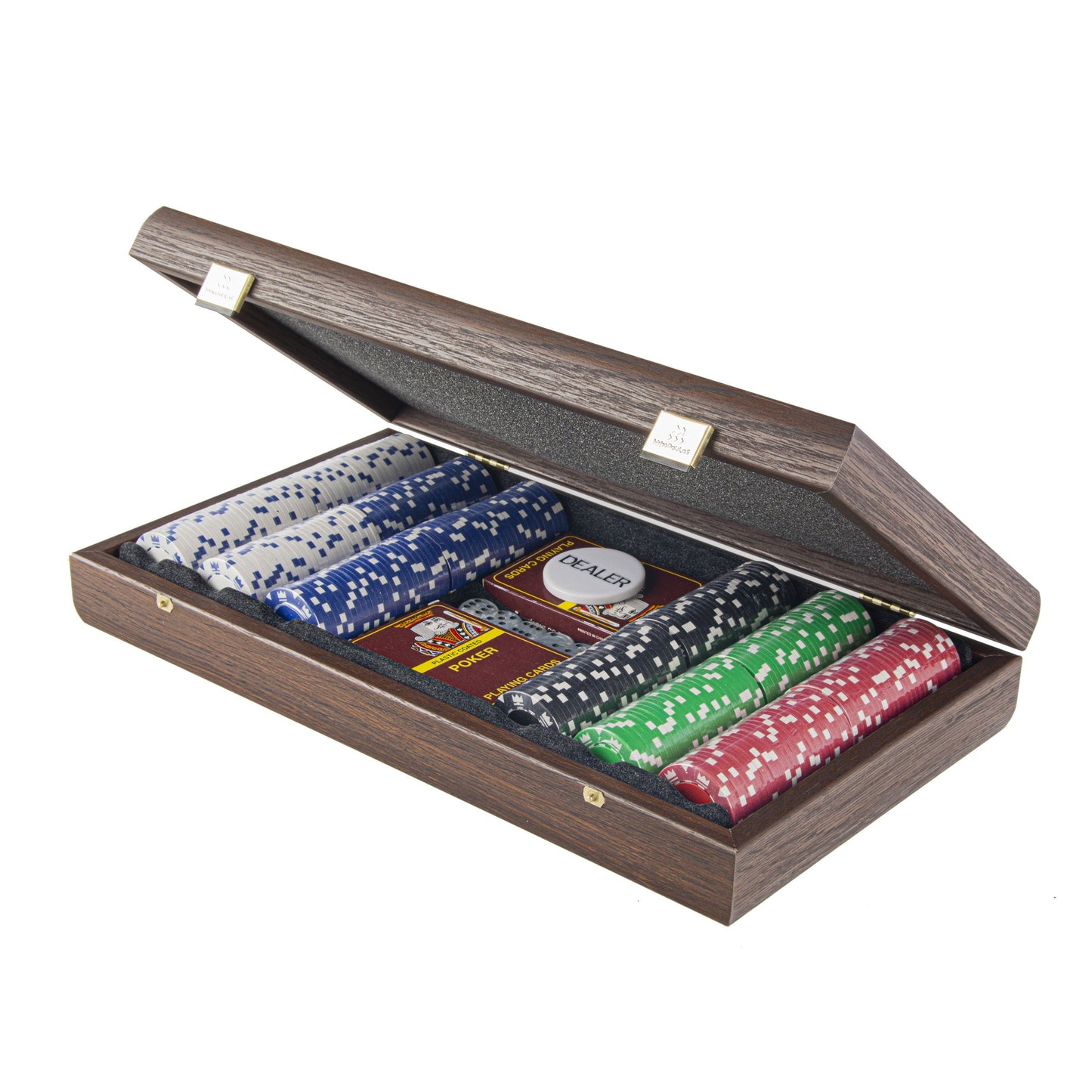 Luxury Poker Set in Dark Walnut Wooden Replica Case - Premium Poker Set from MANOPOULOS Chess & Backgammon - Just €152! Shop now at MANOPOULOS Chess & Backgammon