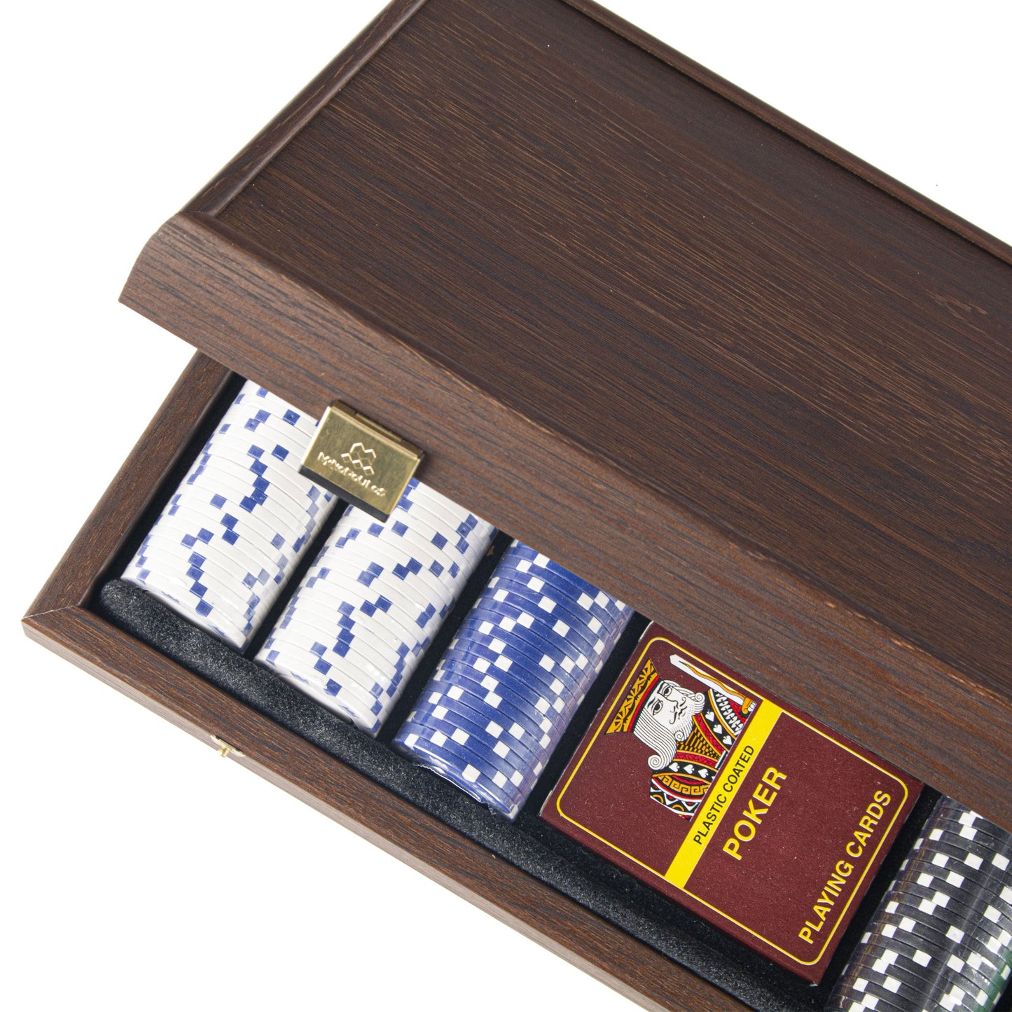Luxury Poker Set in Dark Walnut Wooden Replica Case - Premium Poker Set from MANOPOULOS Chess & Backgammon - Just €152! Shop now at MANOPOULOS Chess & Backgammon