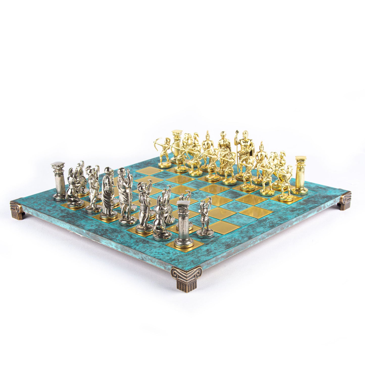 ARCHERS CHESS SET with gold/silver chessmen and bronze chessboard 44 x 44cm (Large) - Premium Chess from MANOPOULOS Chess & Backgammon - Just €275! Shop now at MANOPOULOS Chess & Backgammon