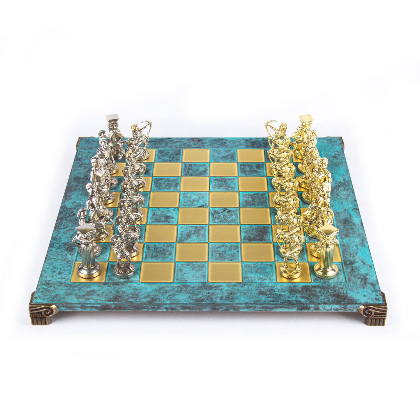ARCHERS CHESS SET with gold/silver chessmen and bronze chessboard 44 x 44cm (Large) - Premium Chess from MANOPOULOS Chess & Backgammon - Just €275! Shop now at MANOPOULOS Chess & Backgammon