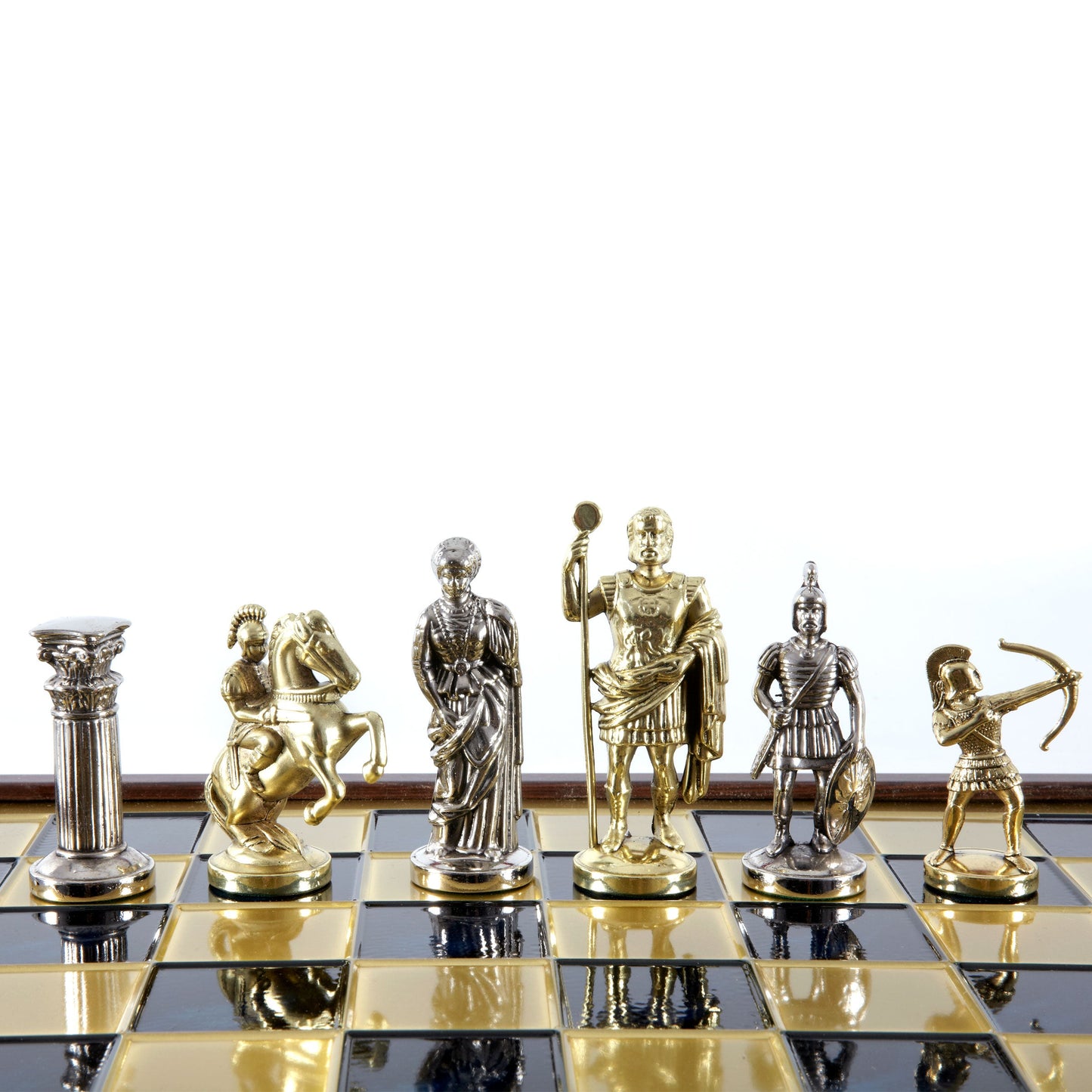 ARCHERS CHESS SET in wooden box with gold/silver chessmen and bronze chessboard (Large) - Premium Chess from MANOPOULOS Chess & Backgammon - Just €239! Shop now at MANOPOULOS Chess & Backgammon
