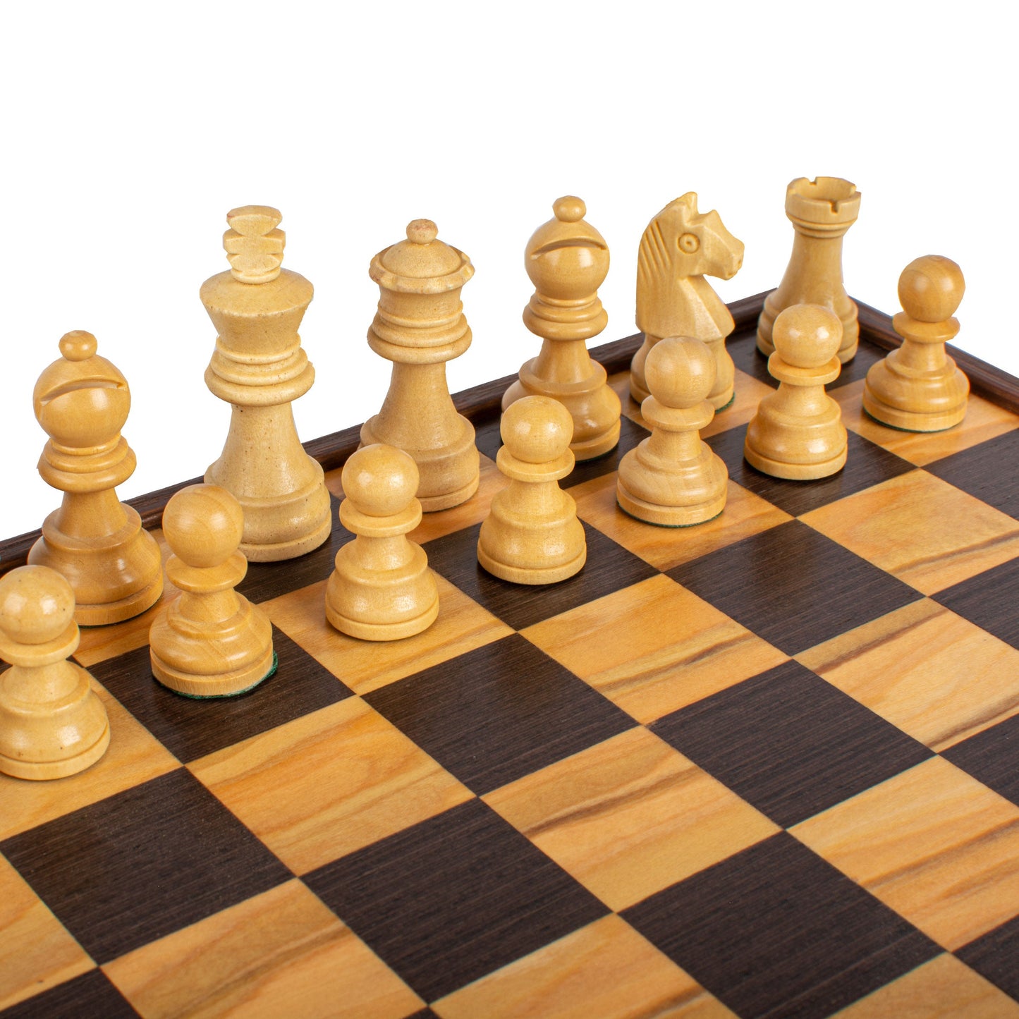 Handcrafted Olive Burl Chess Set - 27x27cm with Staunton Chessmen (6.4cm King) - Premium Chess from MANOPOULOS Chess & Backgammon - Just €144! Shop now at MANOPOULOS Chess & Backgammon