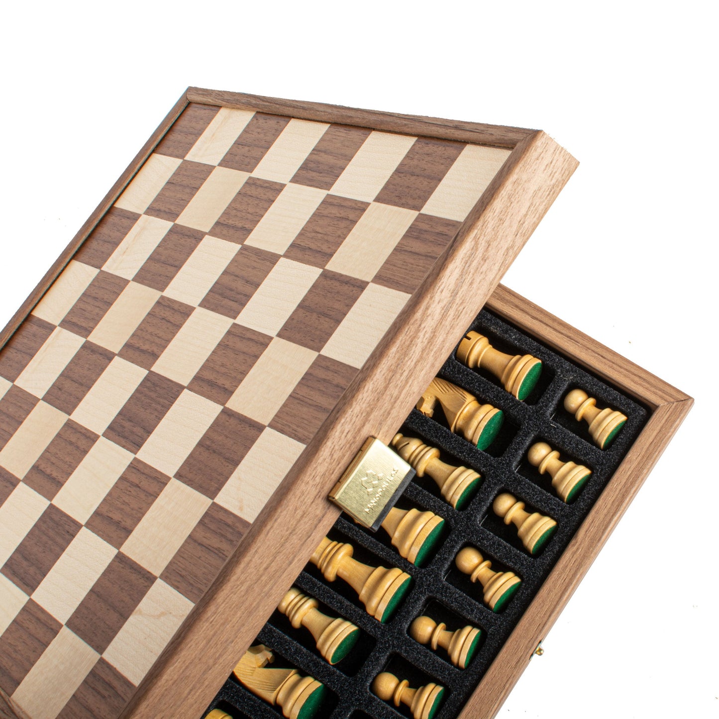 Handcrafted Walnut Chess Set - 27x27cm with Staunton Chessmen (6.4cm King) - Premium Chess from MANOPOULOS Chess & Backgammon - Just €123! Shop now at MANOPOULOS Chess & Backgammon