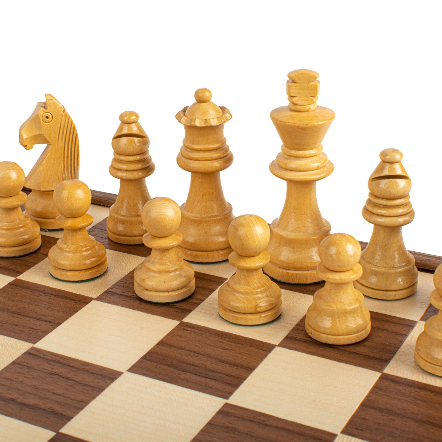 Handcrafted Walnut Chess Set - 27x27cm with Staunton Chessmen (6.4cm King) - Premium Chess from MANOPOULOS Chess & Backgammon - Just €123! Shop now at MANOPOULOS Chess & Backgammon