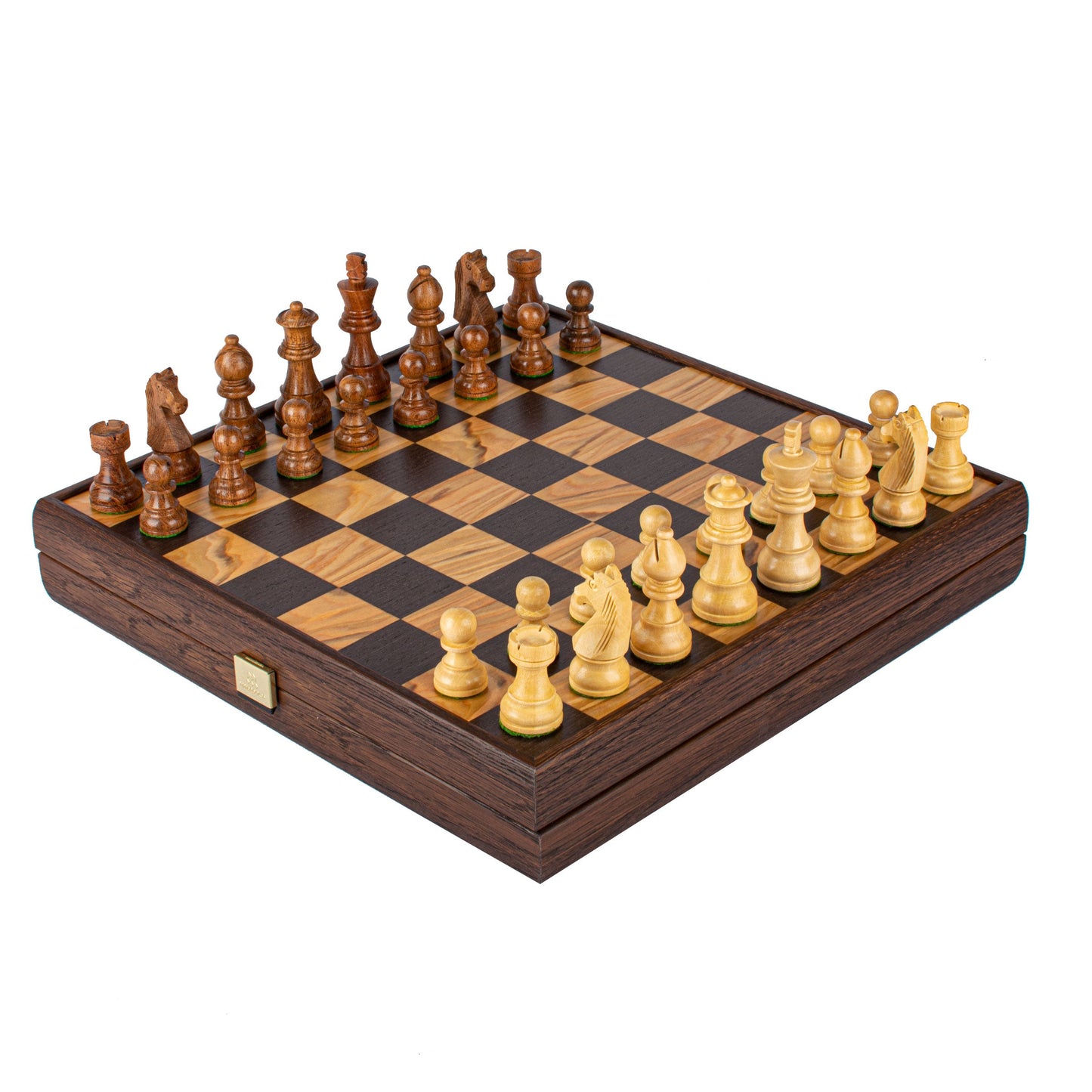 Handcrafted Olive Burl Chess Set - 35x35cm with Premium Staunton Chessmen (7.6cm King) - Premium Chess from MANOPOULOS Chess & Backgammon - Just €169! Shop now at MANOPOULOS Chess & Backgammon
