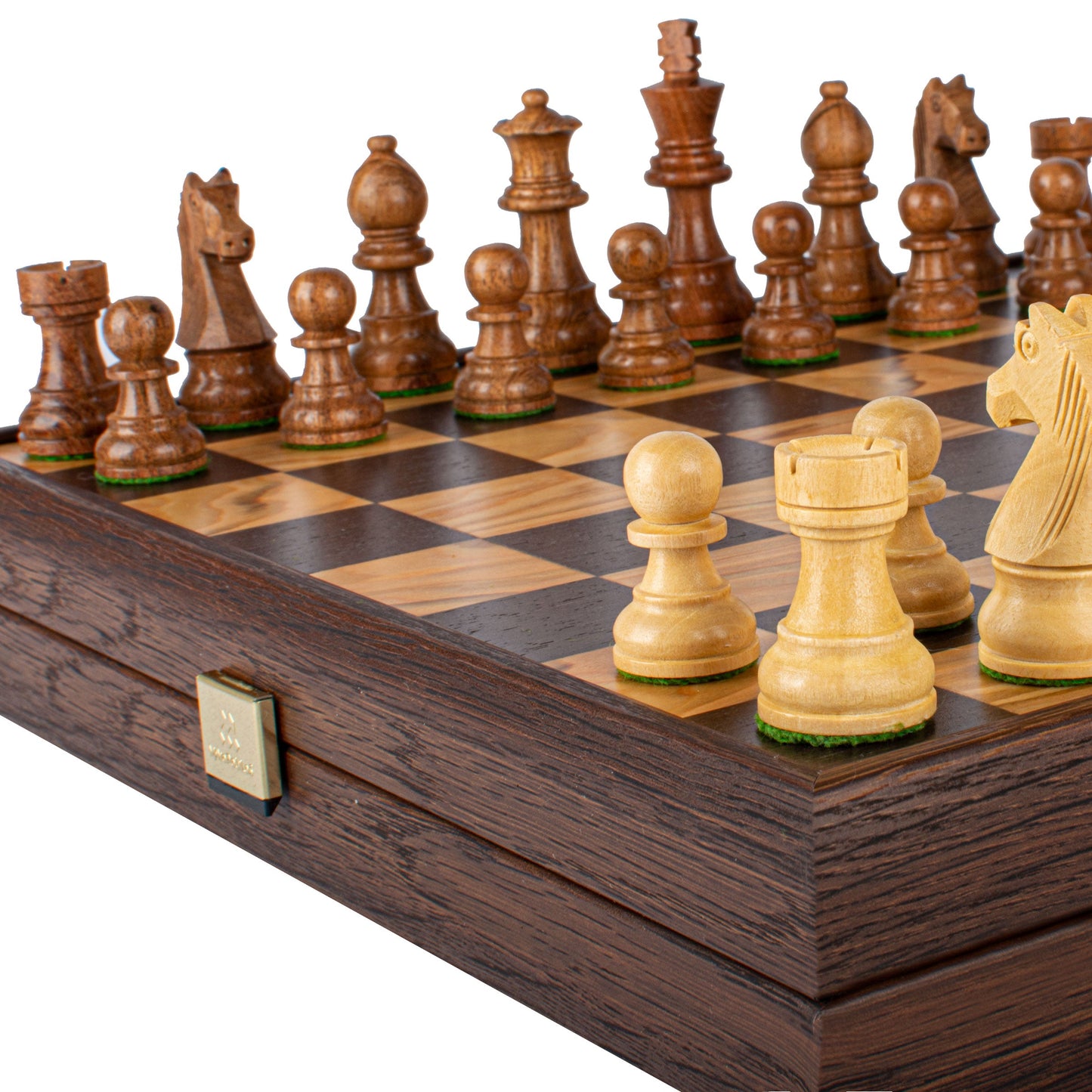 Handcrafted Olive Burl Chess Set - 35x35cm with Premium Staunton Chessmen (7.6cm King) - Premium Chess from MANOPOULOS Chess & Backgammon - Just €169! Shop now at MANOPOULOS Chess & Backgammon