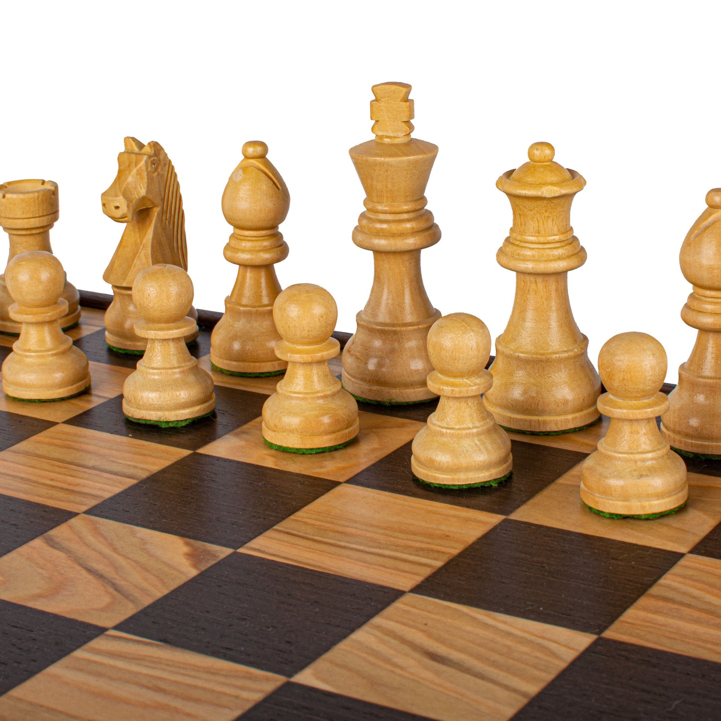 Handcrafted Olive Burl Chess Set - 35x35cm with Premium Staunton Chessmen (7.6cm King) - Premium Chess from MANOPOULOS Chess & Backgammon - Just €169! Shop now at MANOPOULOS Chess & Backgammon