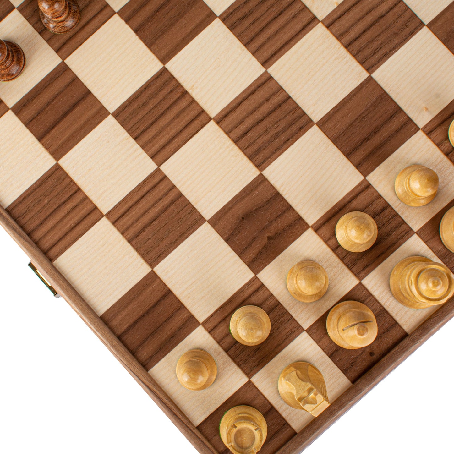 Handcrafted Walnut Chess Set - 35x35cm with Weighted Staunton Chessmen (7.6cm King) - Premium Chess from MANOPOULOS Chess & Backgammon - Just €156! Shop now at MANOPOULOS Chess & Backgammon