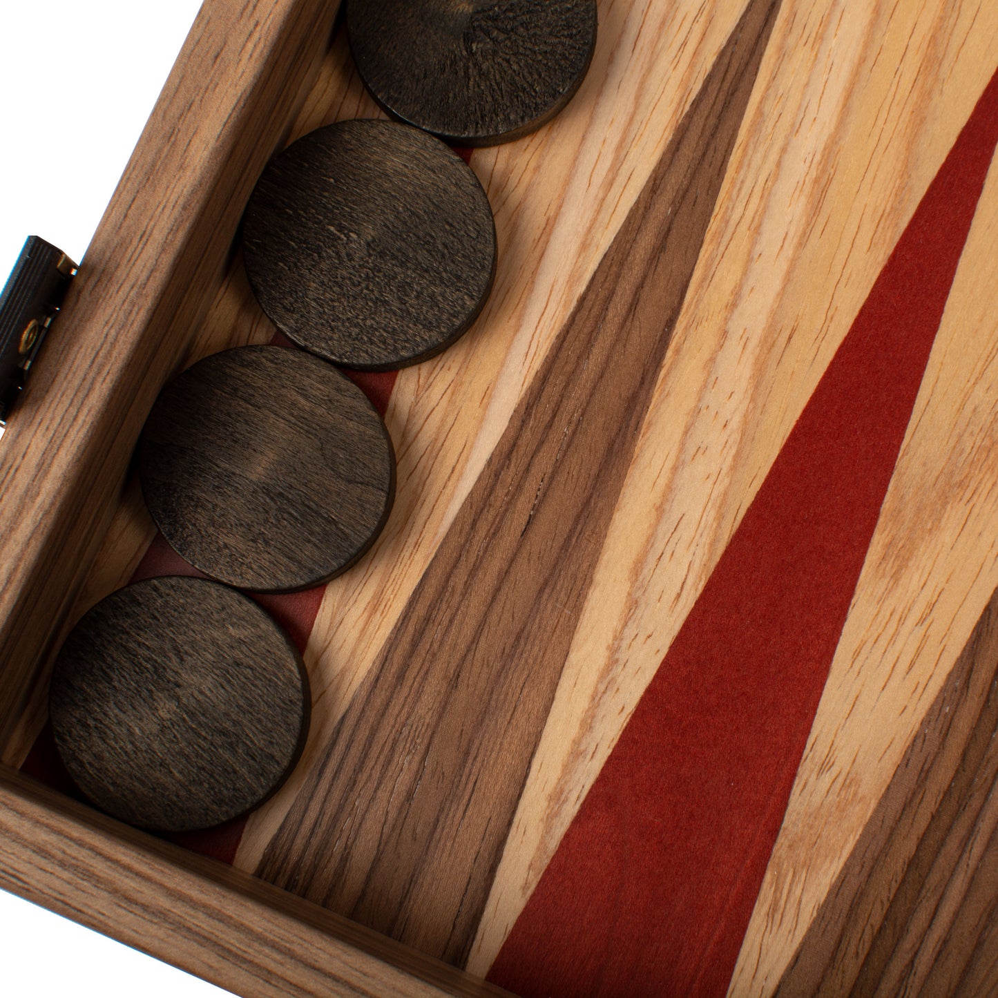 Handcrafted Oak & American Walnut Backgammon Set - Elegant Marquetry Design