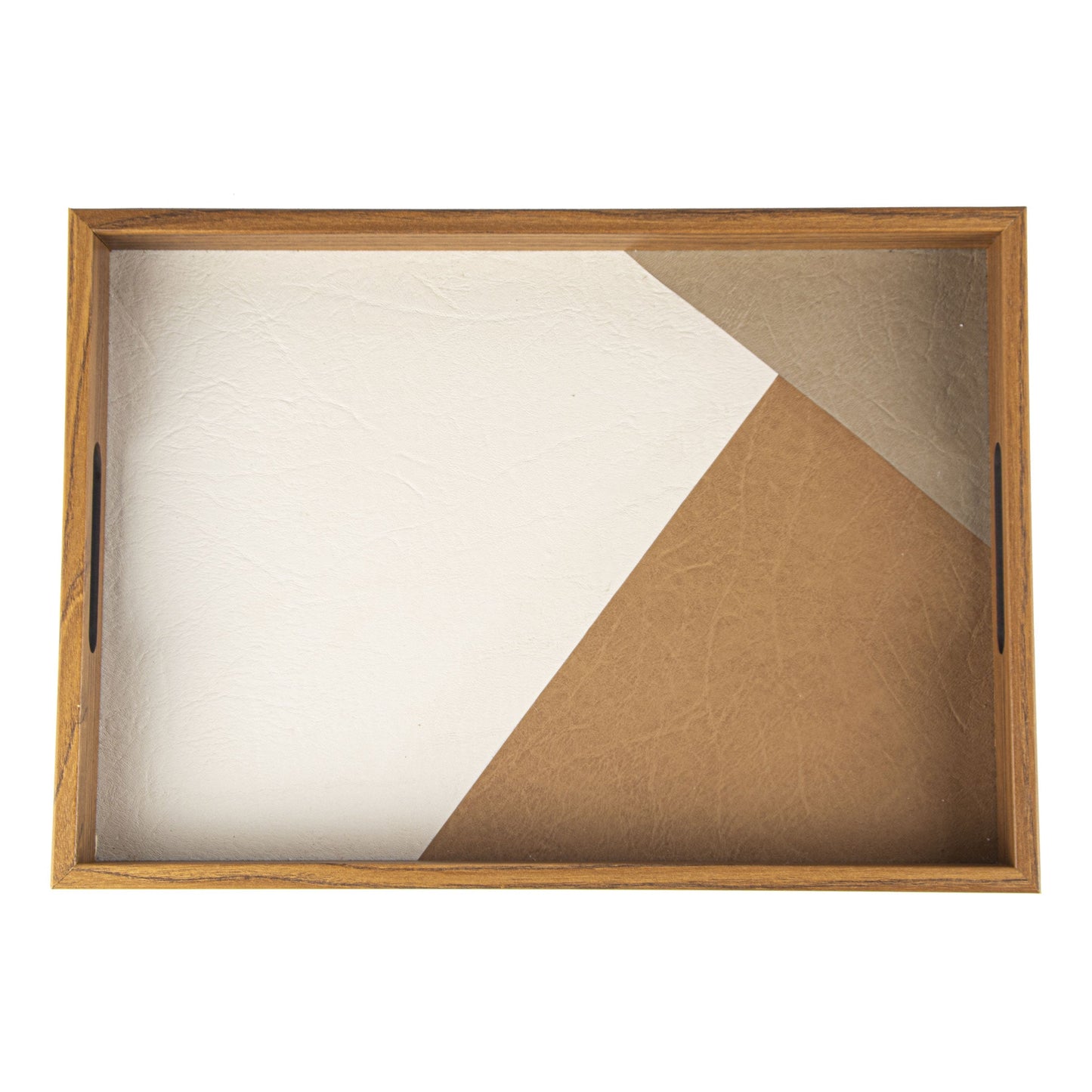 Elegant Wooden Tray with Inlaid Leatherette in Natural Colors - Luxury Game Room Decor - Premium Decorative Objects from MANOPOULOS Chess & Backgammon - Just €69.50! Shop now at MANOPOULOS Chess & Backgammon