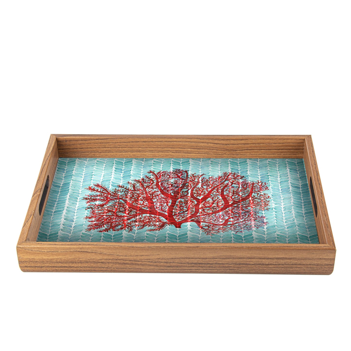 Handcrafted Wooden Tray with Coral Design - Elegant Coastal Home Decor - Premium Decorative Objects from MANOPOULOS Chess & Backgammon - Just €25! Shop now at MANOPOULOS Chess & Backgammon