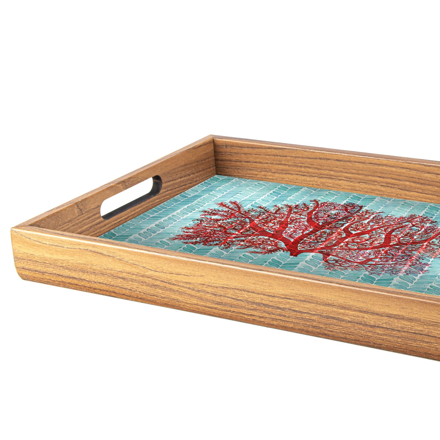 Handcrafted Wooden Tray with Coral Design - Elegant Coastal Home Decor - Premium Decorative Objects from MANOPOULOS Chess & Backgammon - Just €25! Shop now at MANOPOULOS Chess & Backgammon